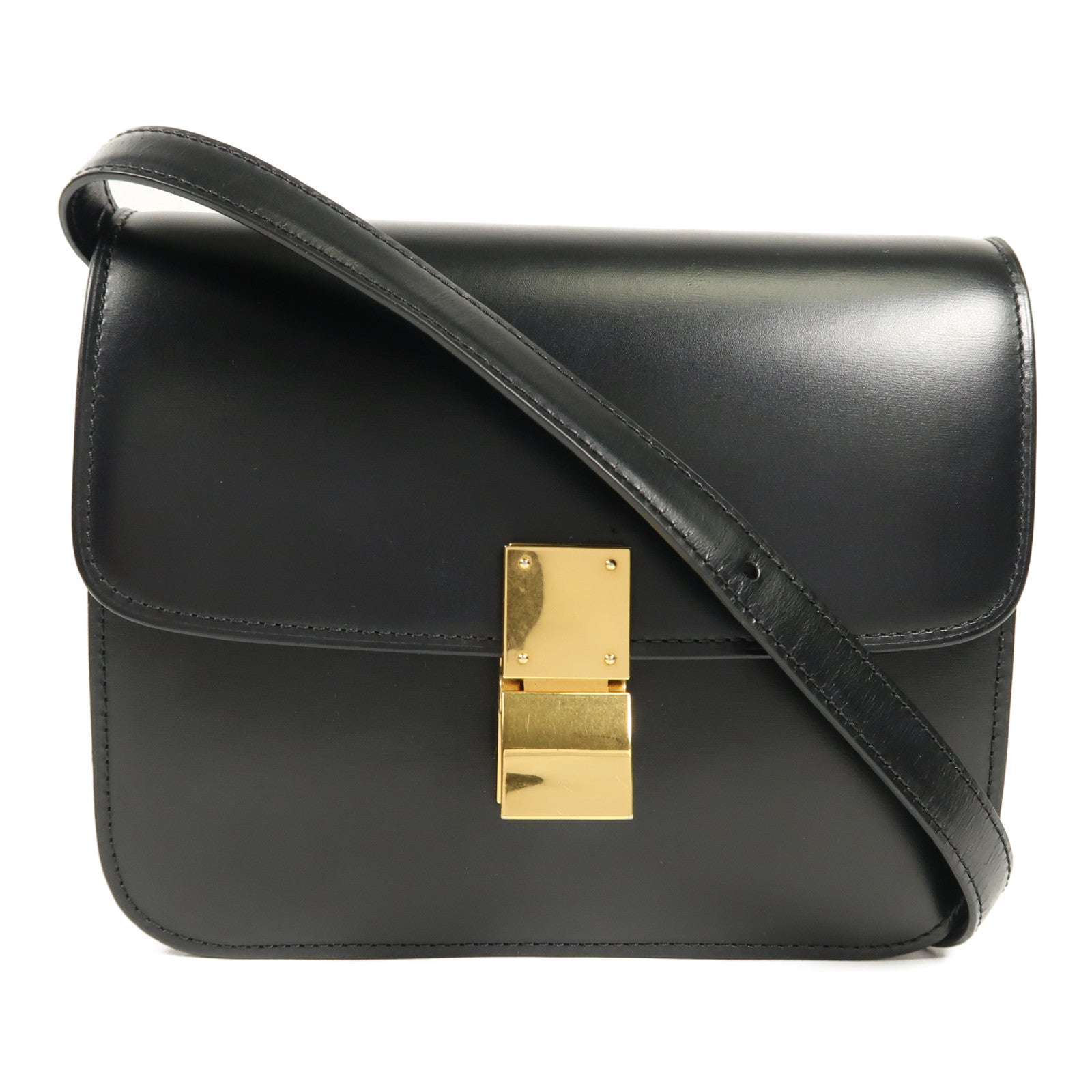 CELINE 牛皮皮革Celine Box Small金扣肩背袋