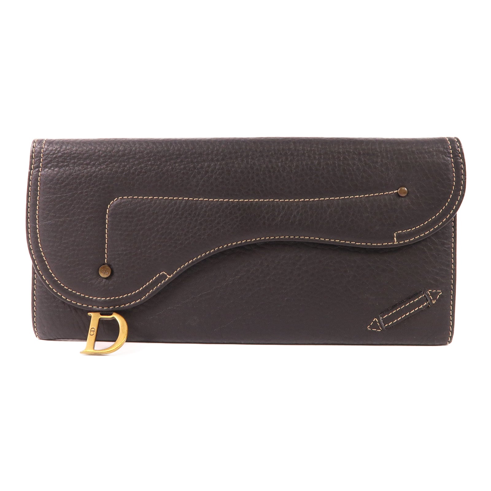 Dior 牛皮皮革Saddle Wallet金扣長錢包