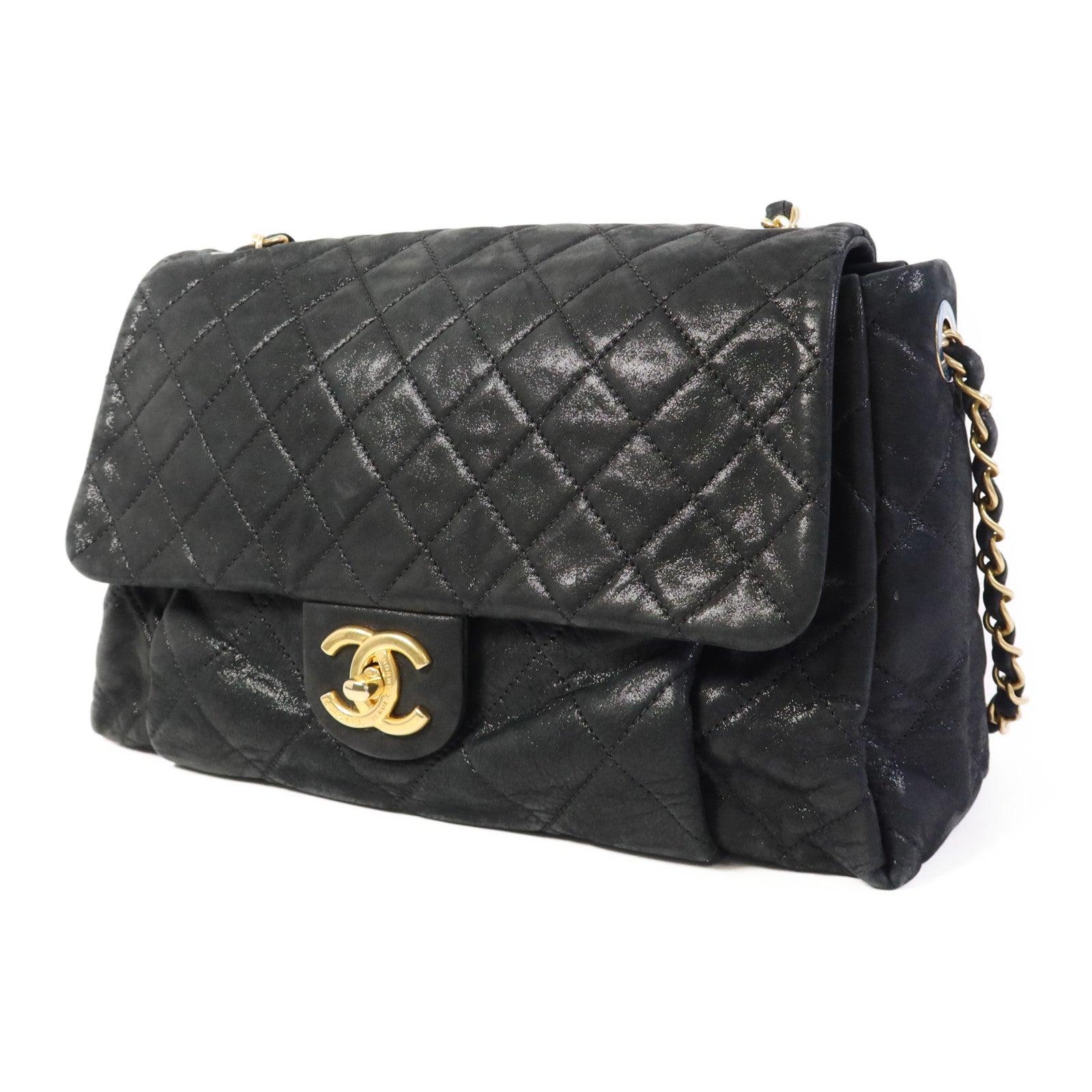 CHANEL 牛皮皮革Chain Shoulder Bag金扣鏈帶肩背袋