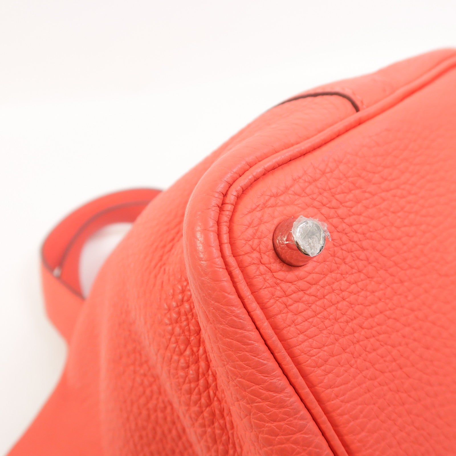 HERMES Clemence皮革Picotin PM手挽袋Rose Texas