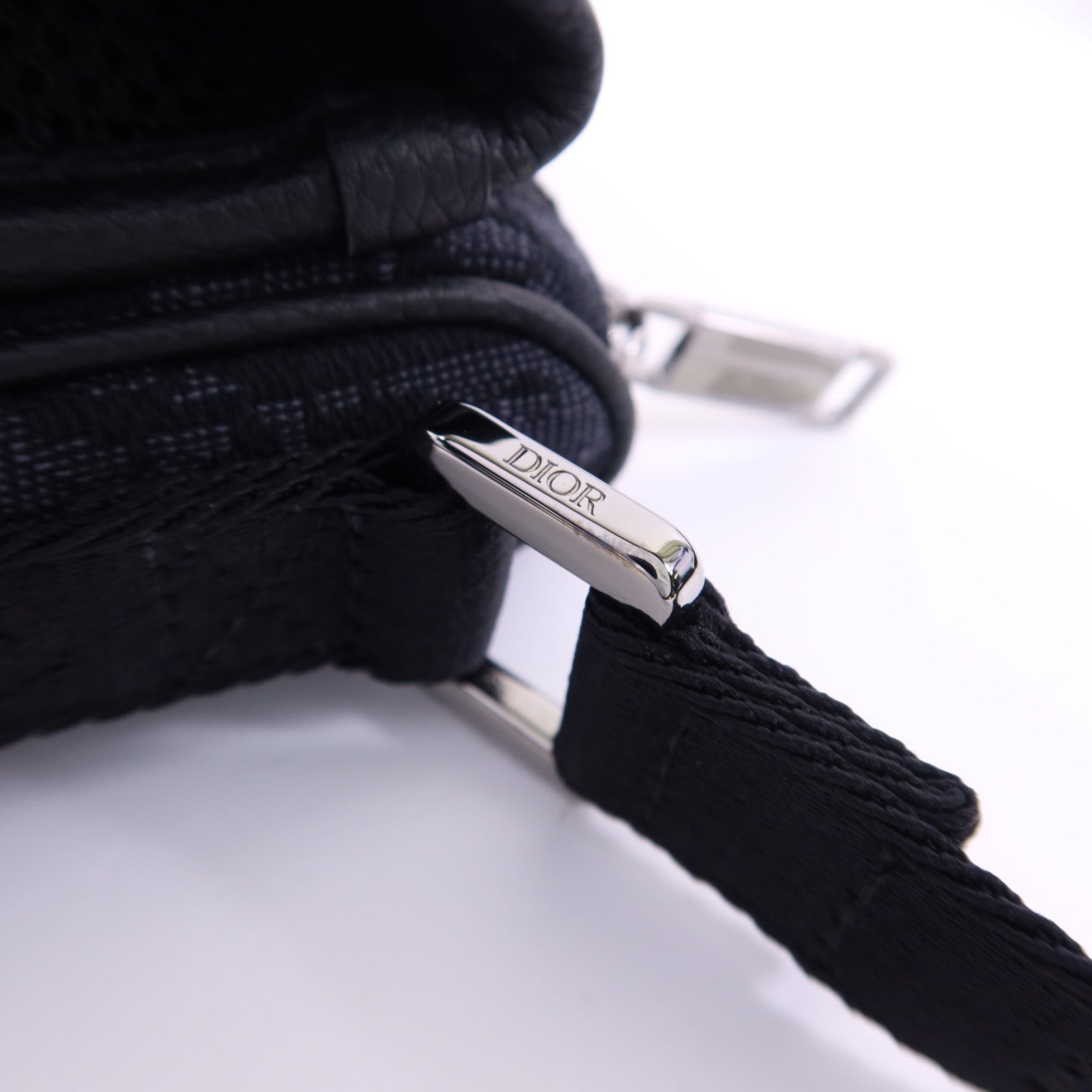 Dior 帆布Mini Dior Oblique Shoulder Bag銀扣肩背袋