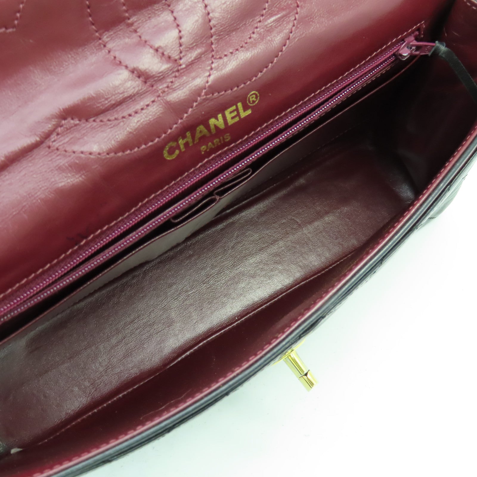 CHANEL 【清倉大減價】菱格羊皮皮革Chain Shoulder鏈帶肩背袋黑色