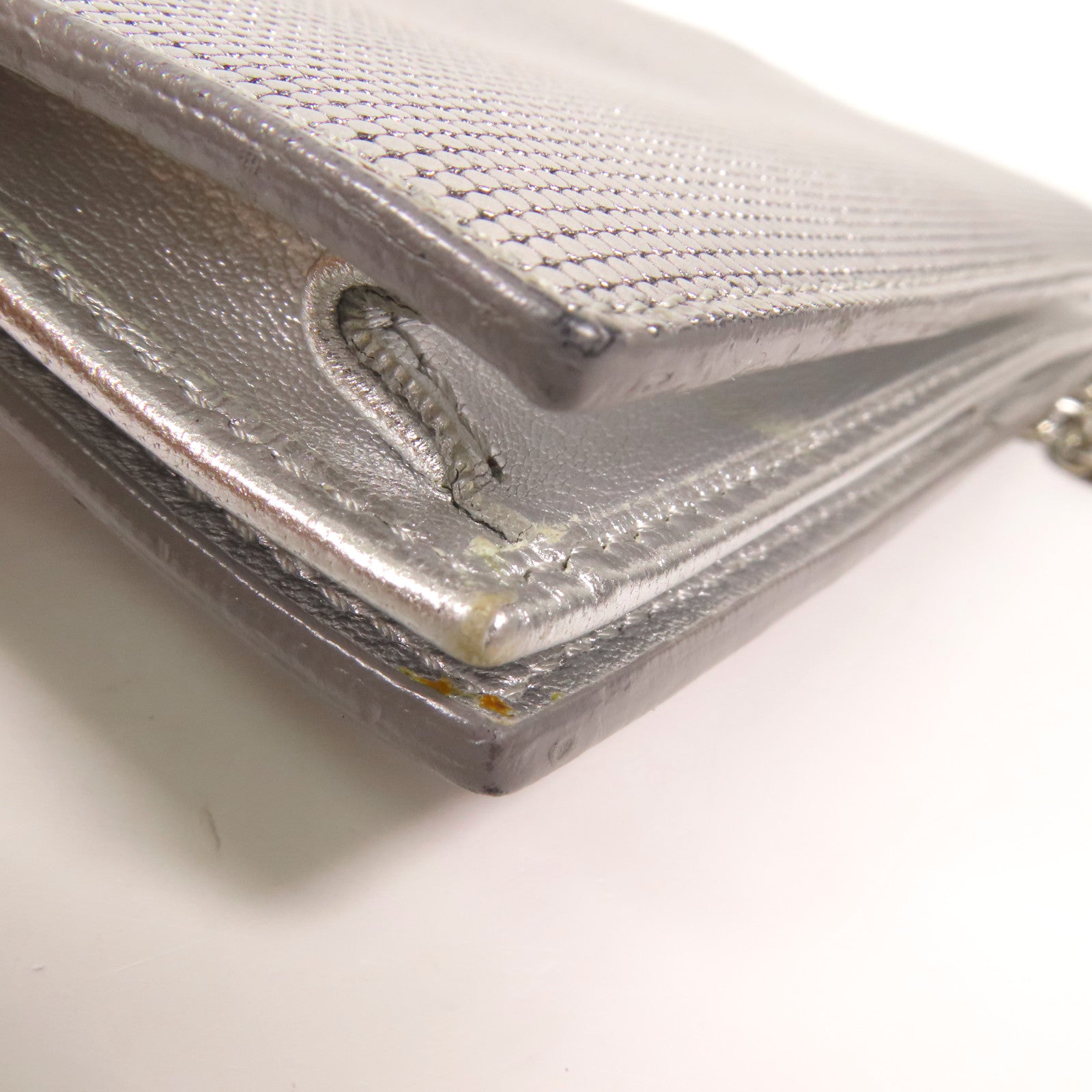 FENDI 皮革Wallet Chain Shoulder銀扣肩背袋