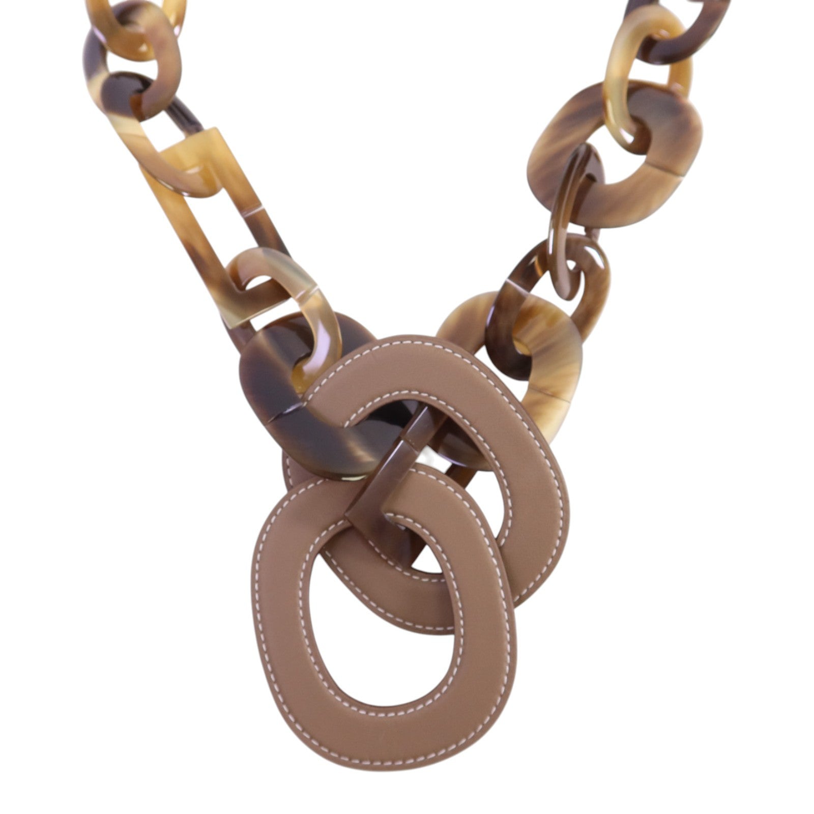 HERMES 【激減優惠】水牛角/牛皮皮革Horn Necklace項鏈