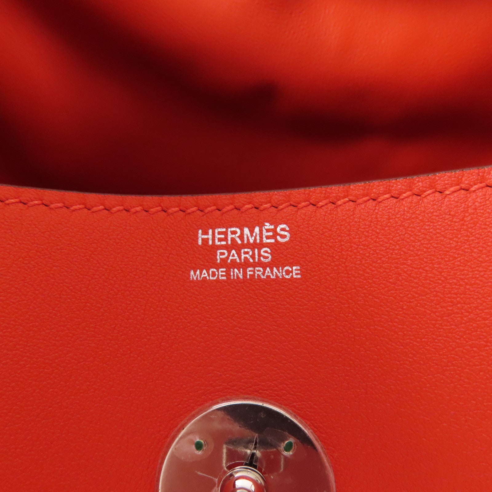 HERMES Swift皮革Lindy 34銀扣手挽肩背兩用袋S5 Rouge Tomate