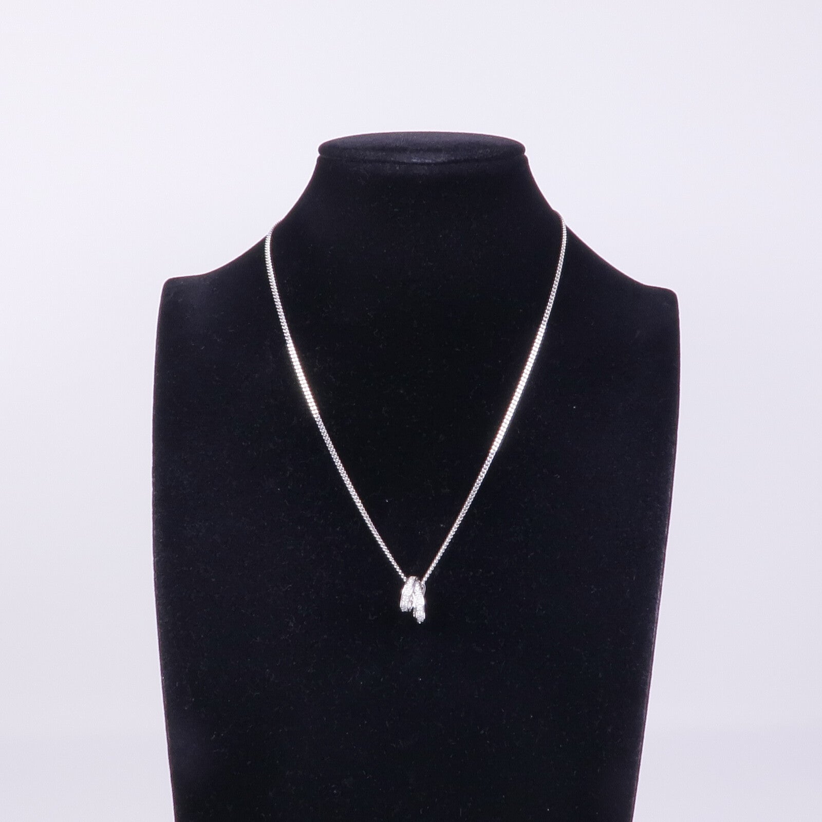 HERMES 18K白金Etriviere Pendant鑽石項鍊