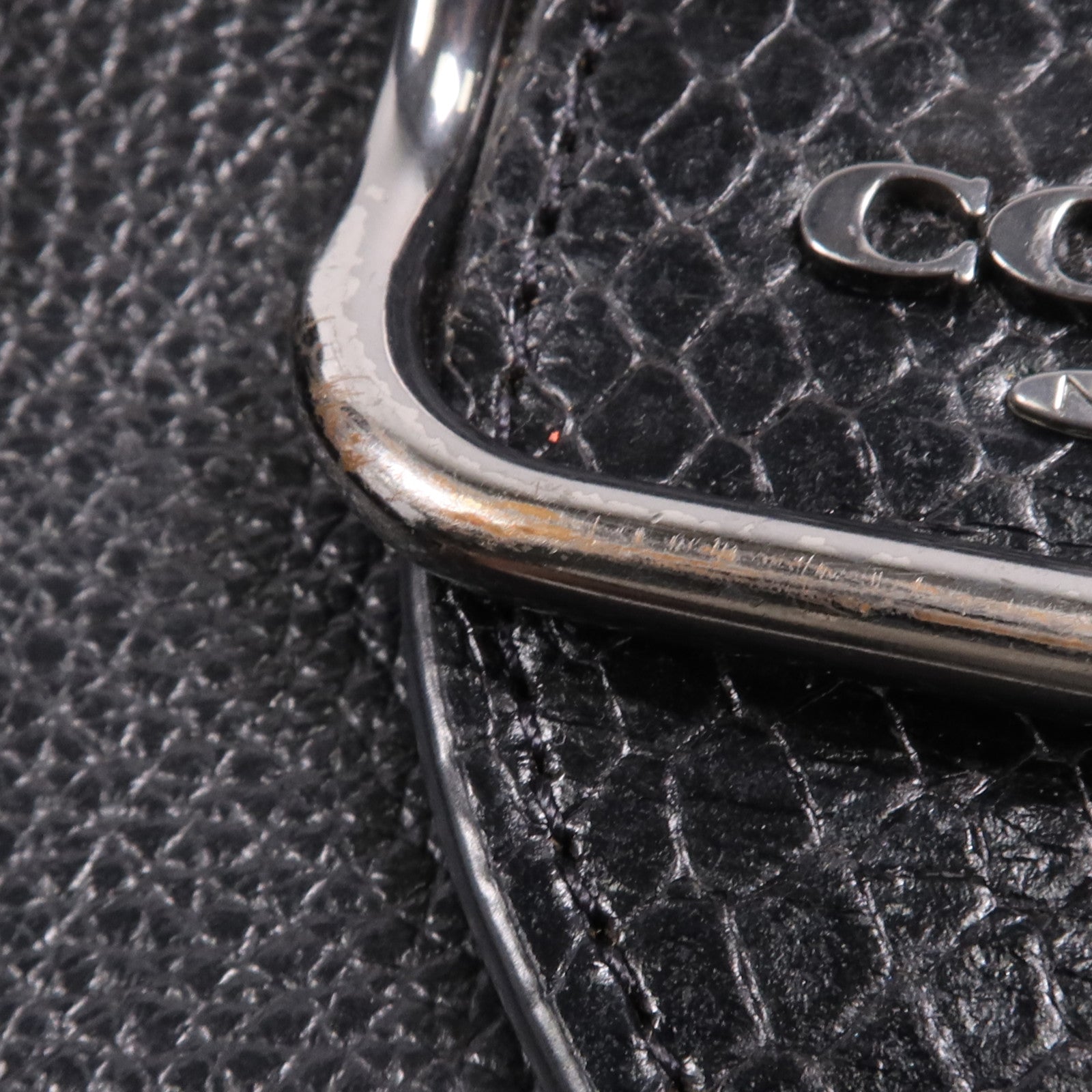 COACH 牛皮皮革Shoulder Bag銀扣肩背袋