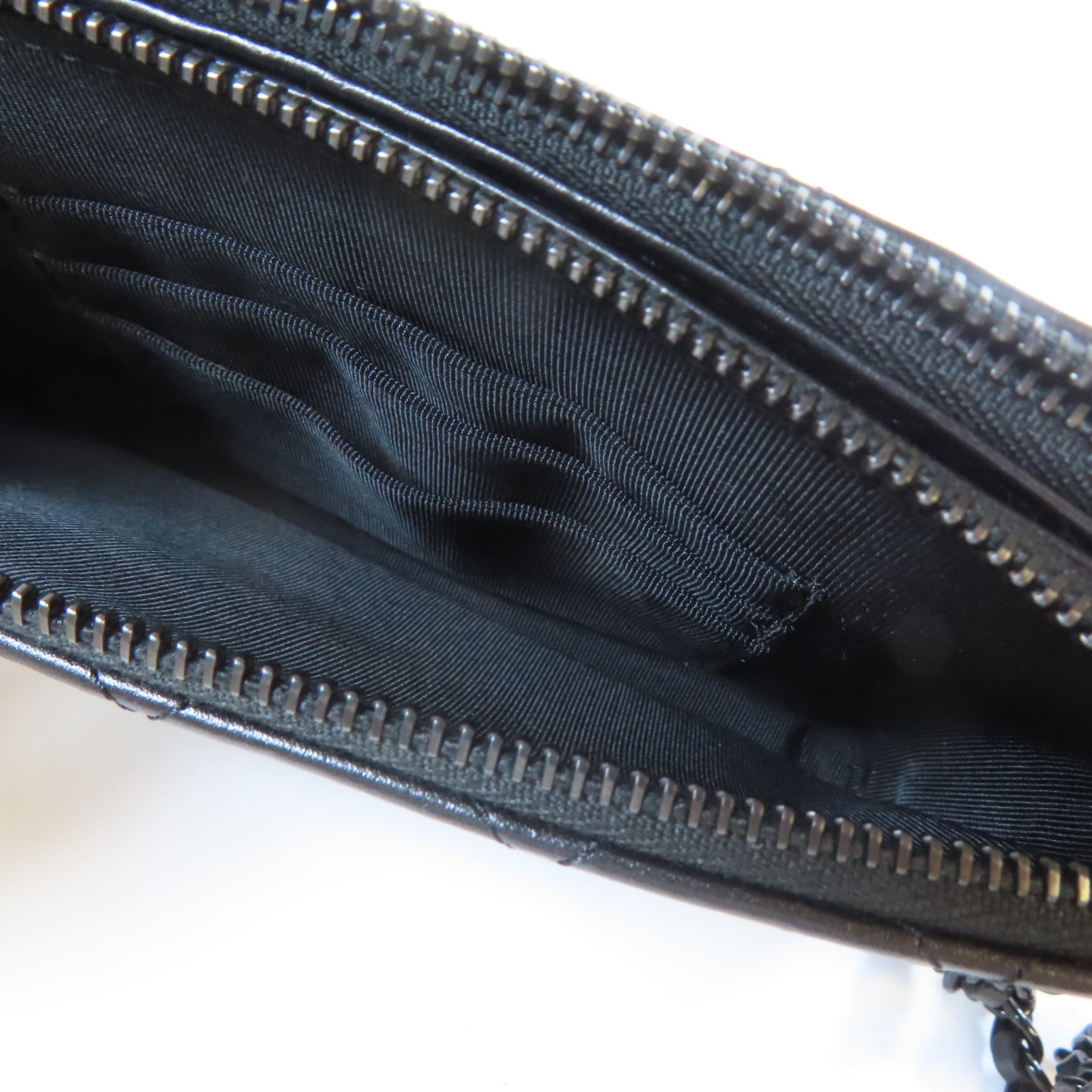 CHANEL 菱格牛皮皮革Chain Shoulder Bag鏈帶肩背袋黑色