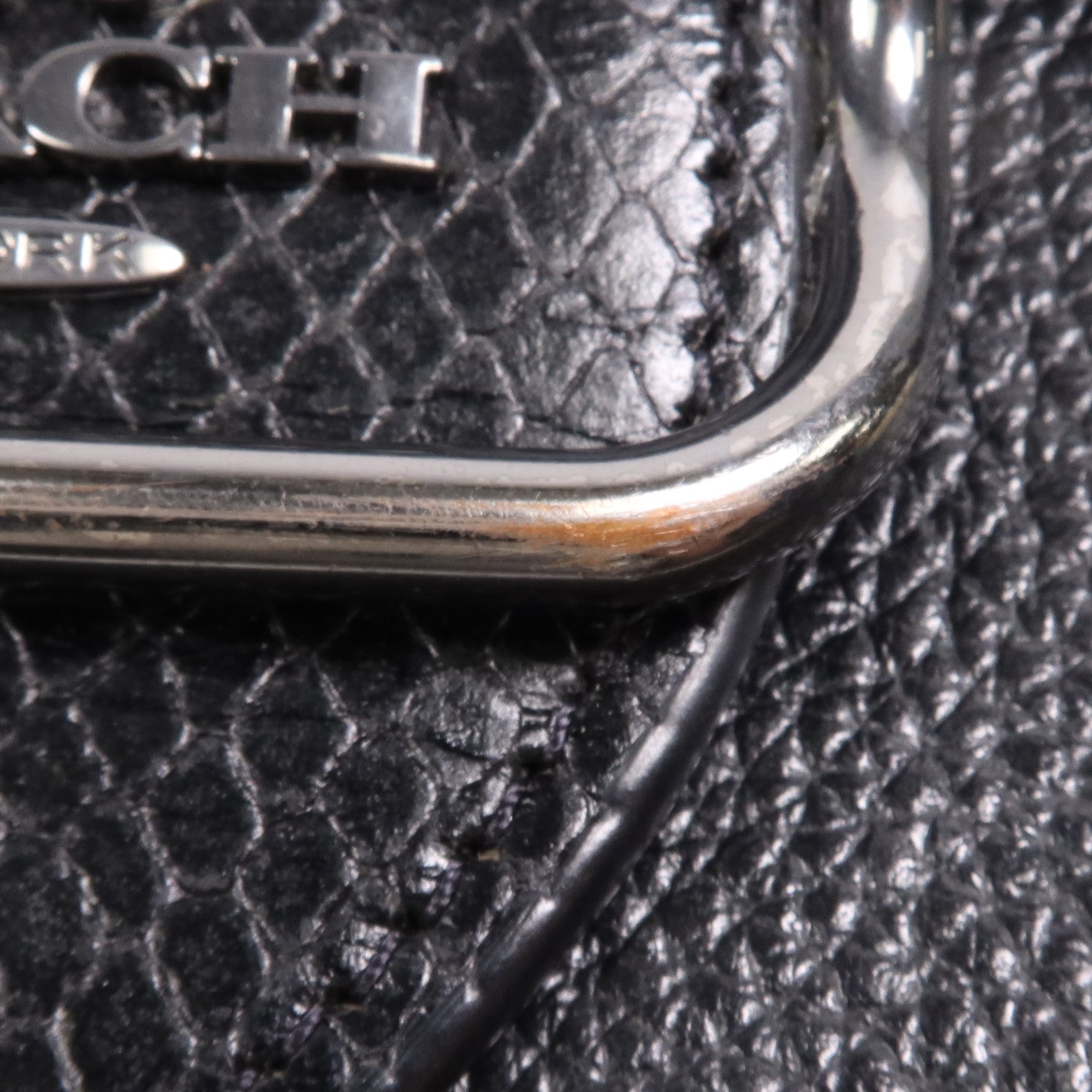 COACH 牛皮皮革Shoulder Bag銀扣肩背袋