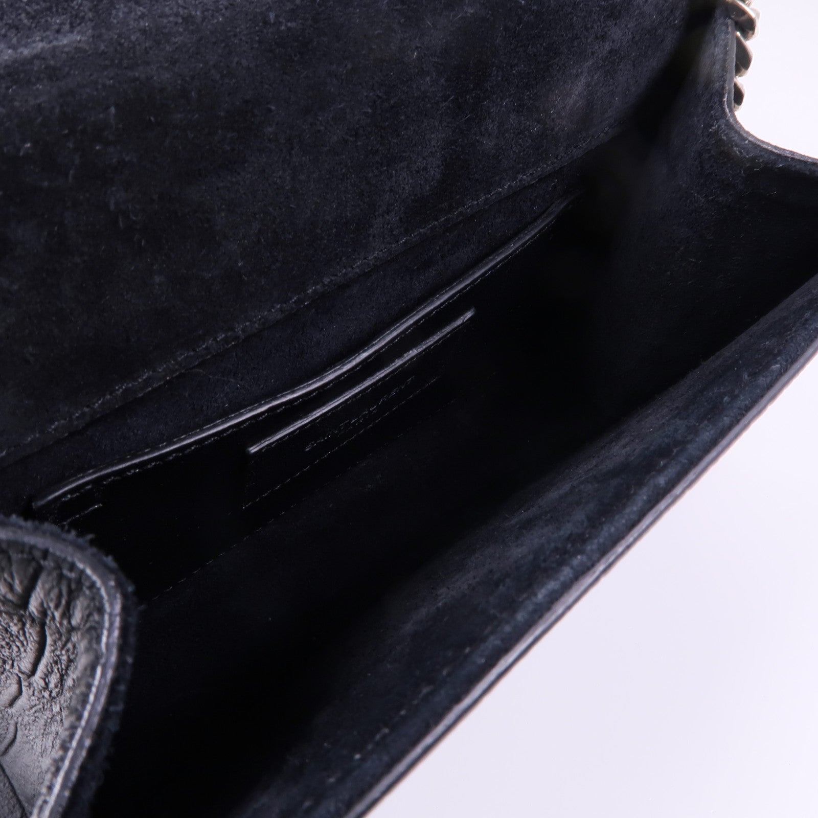 SAINT LAURENT 牛皮皮革Shoulder Bag銀扣鏈帶肩背袋