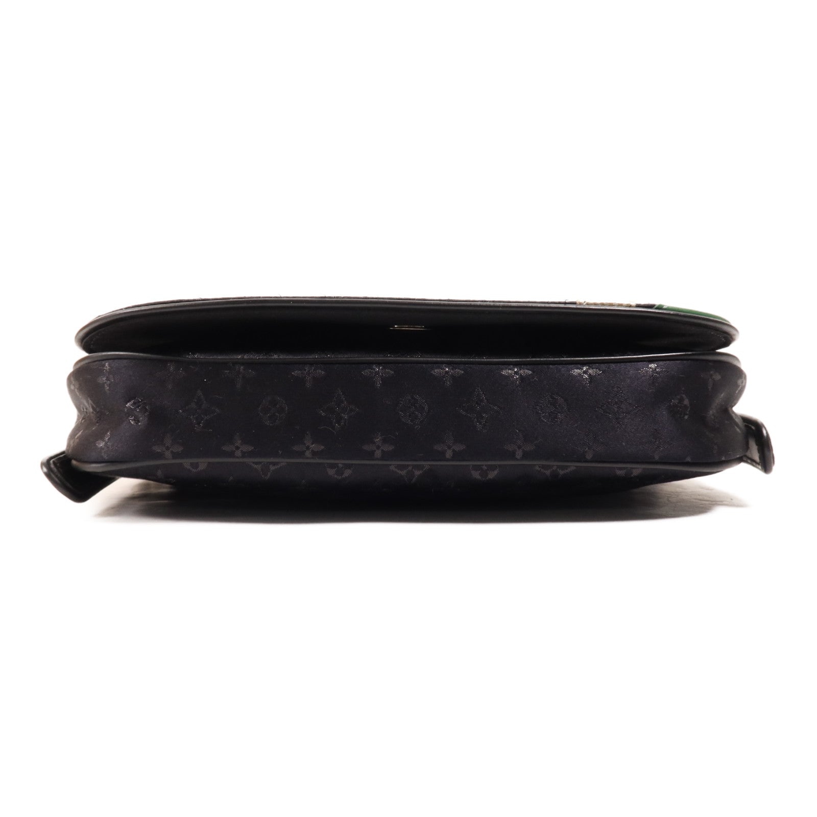 LOUIS VUITTON Monogram Satin Comte De Fe Musette銀扣肩背袋黑色