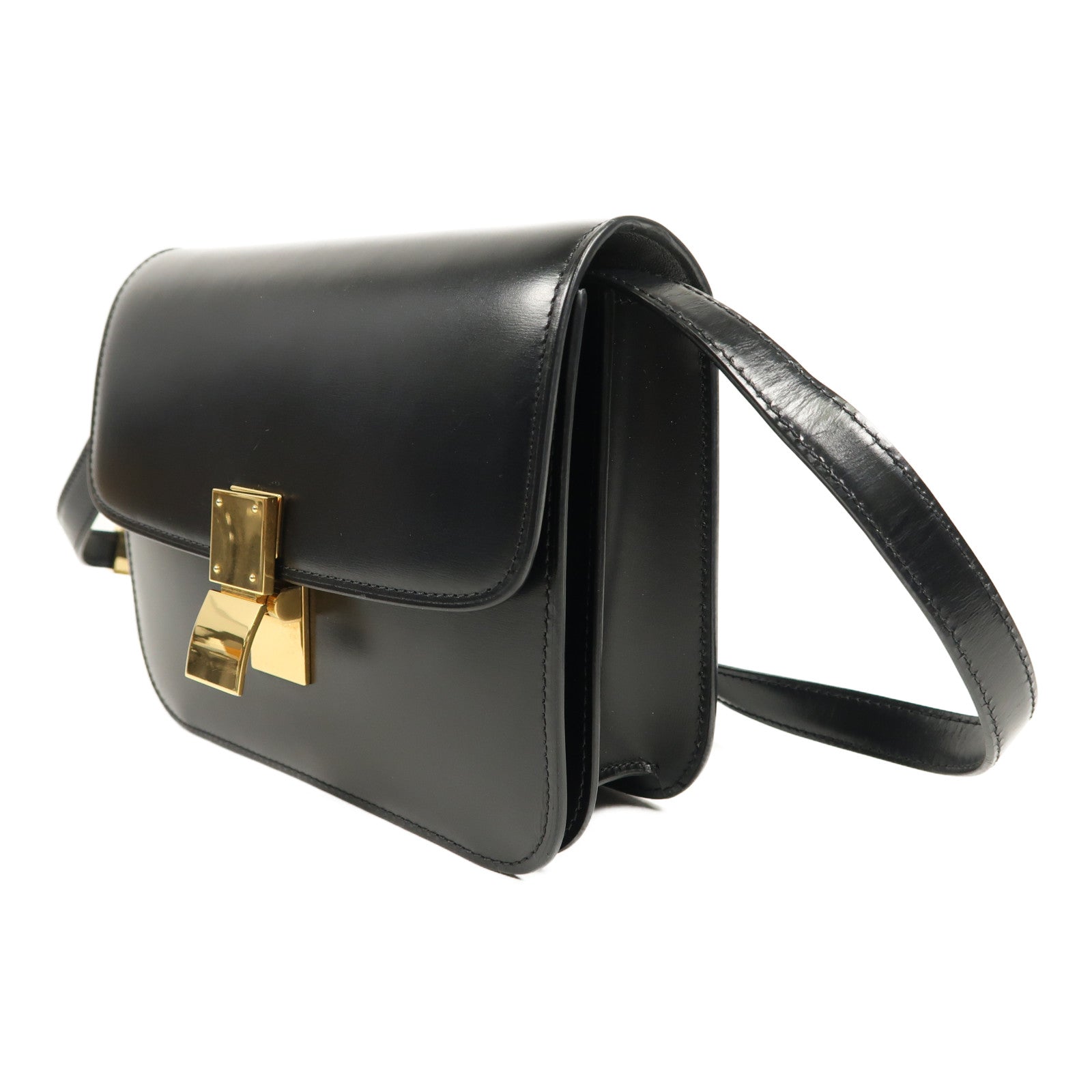 CELINE 牛皮皮革Celine Box Small金扣肩背袋