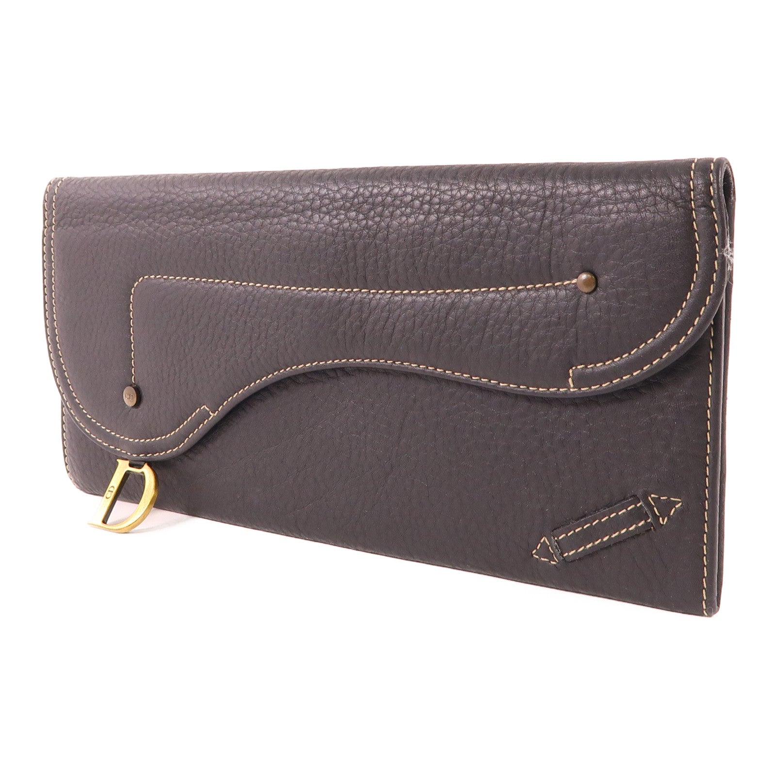Dior 牛皮皮革Saddle Wallet金扣長錢包