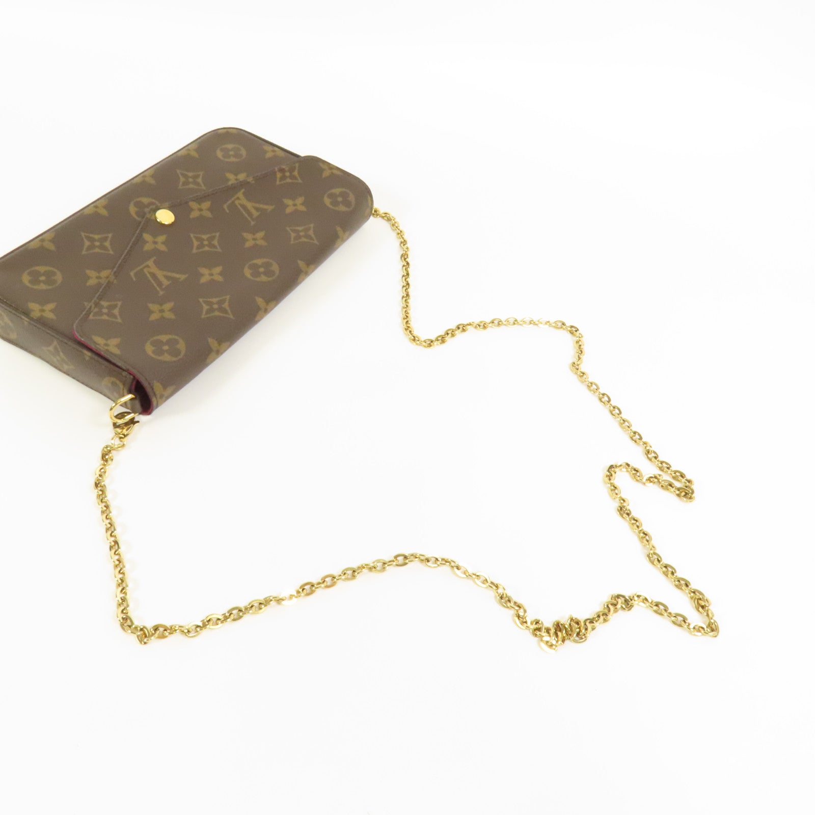 LOUIS VUITTON Monogram Pochette Felicie金扣鏈帶肩背袋