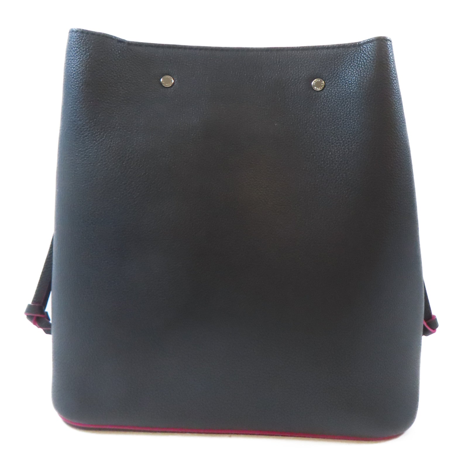 LOUIS VUITTON 牛皮皮革Lockme Bucket Bag銀扣肩背袋黑色