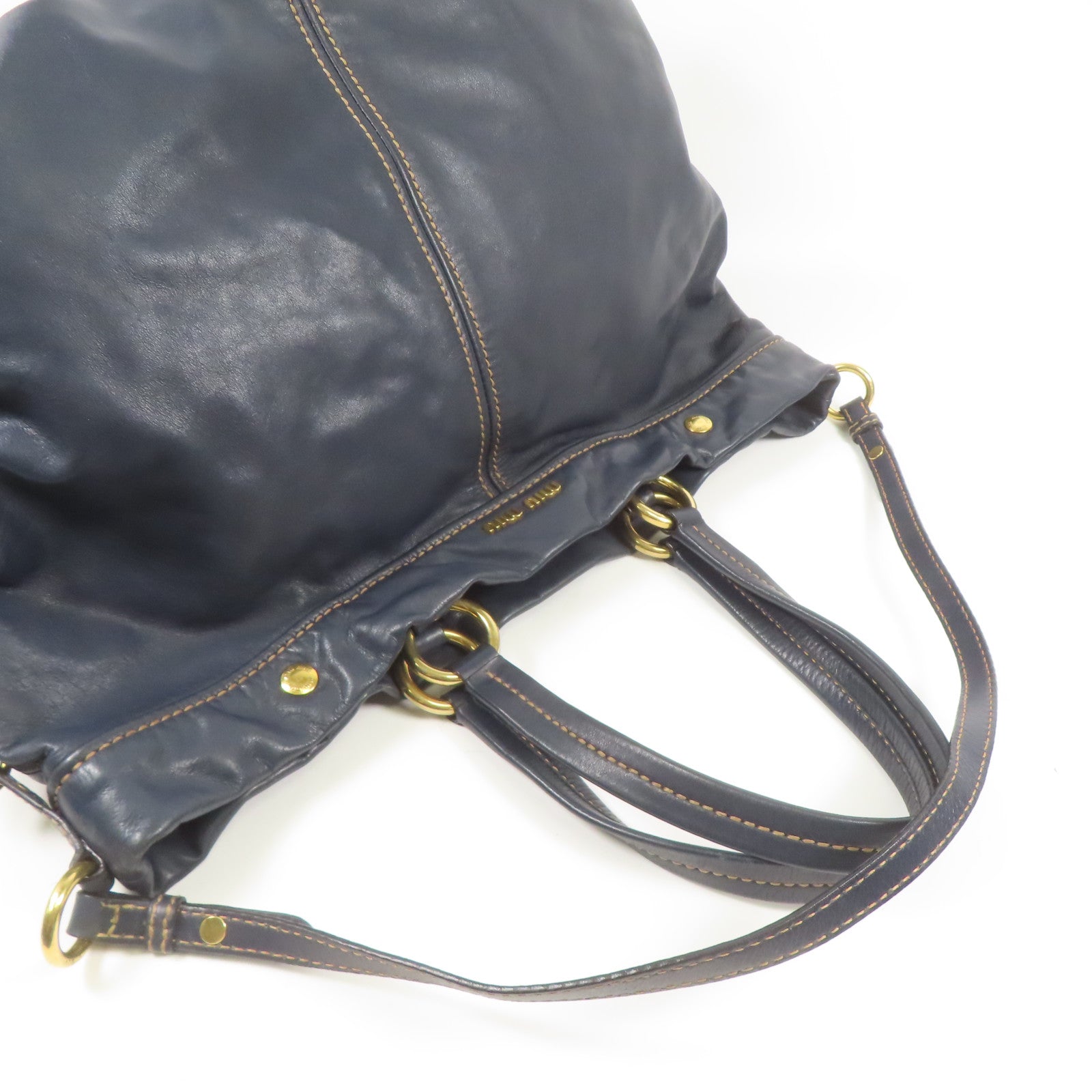 Miu Miu 牛皮皮革Shoulder Bag金扣手挽肩背兩用袋