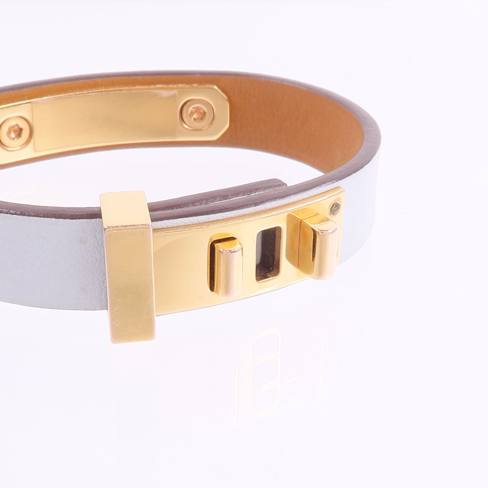 HERMES Swift皮革As De Coeur Bracelet手帶Bleu Brume