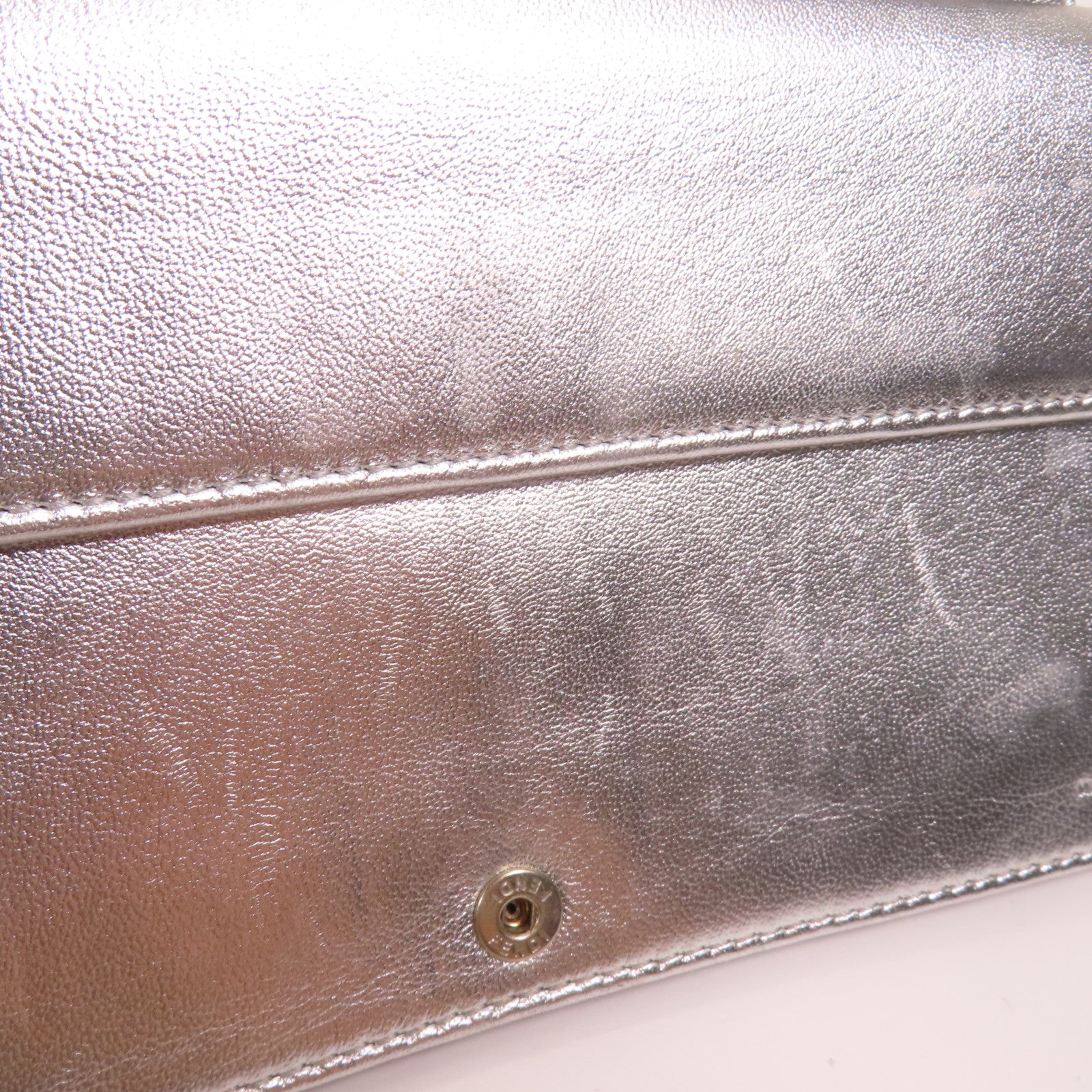 FENDI 皮革Wallet Chain Shoulder銀扣肩背袋