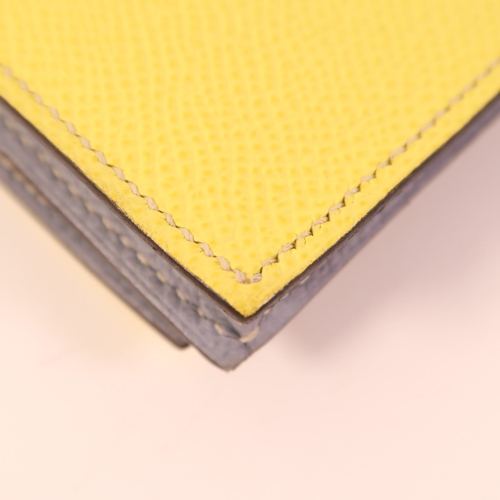 HERMES Epsom皮革Bearn Long Wallet銀扣長錢包Lime/Bleu Glacier