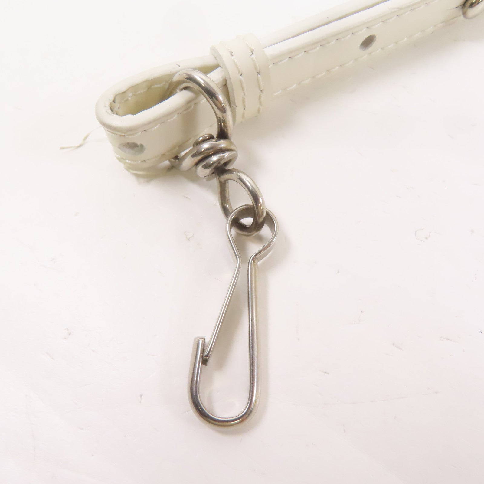 BALENCIAGA 牛皮皮革銀扣手挽肩背兩用袋白色