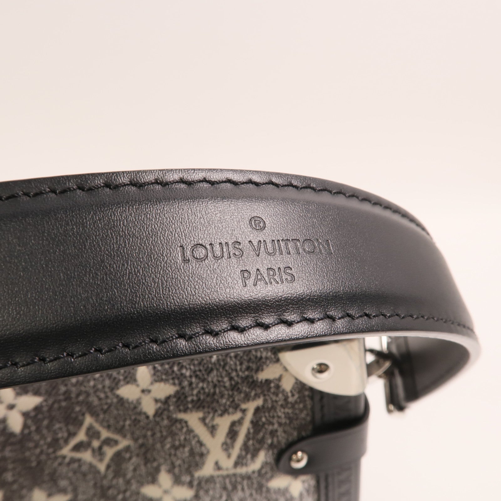 LOUIS VUITTON Jacquard Denim Side Trunk銀扣手挽肩背兩用袋