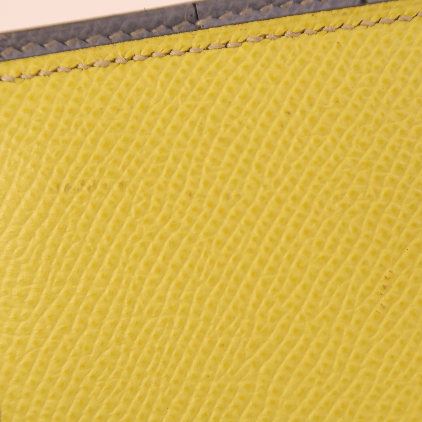 HERMES Epsom皮革Bearn Long Wallet銀扣長錢包Lime/Bleu Glacier