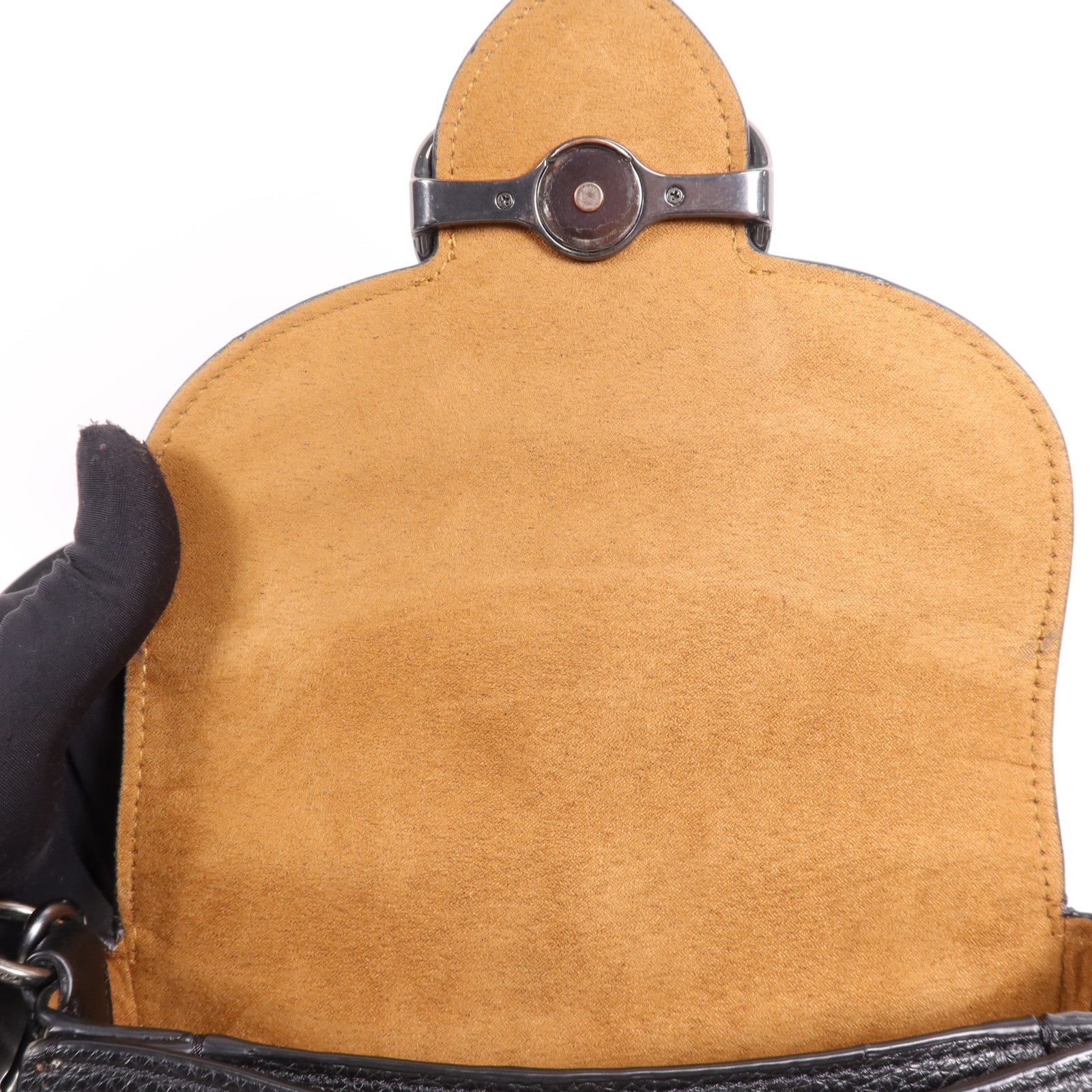 COACH 牛皮皮革Shoulder Bag銀扣肩背袋