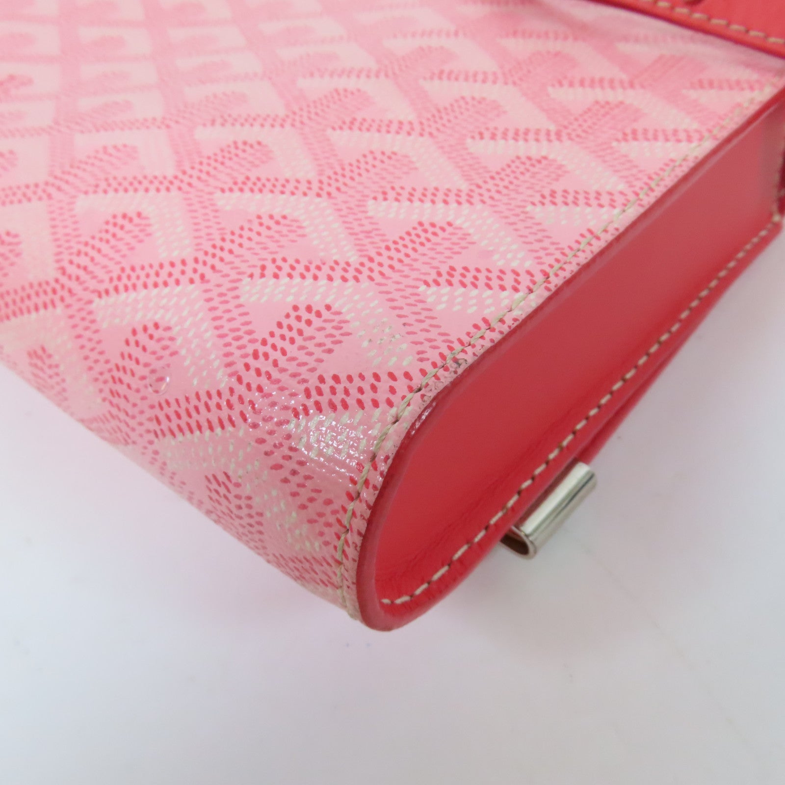 GOYARD 塗層帆布Monte-Carlo 銀扣肩背袋粉紅色