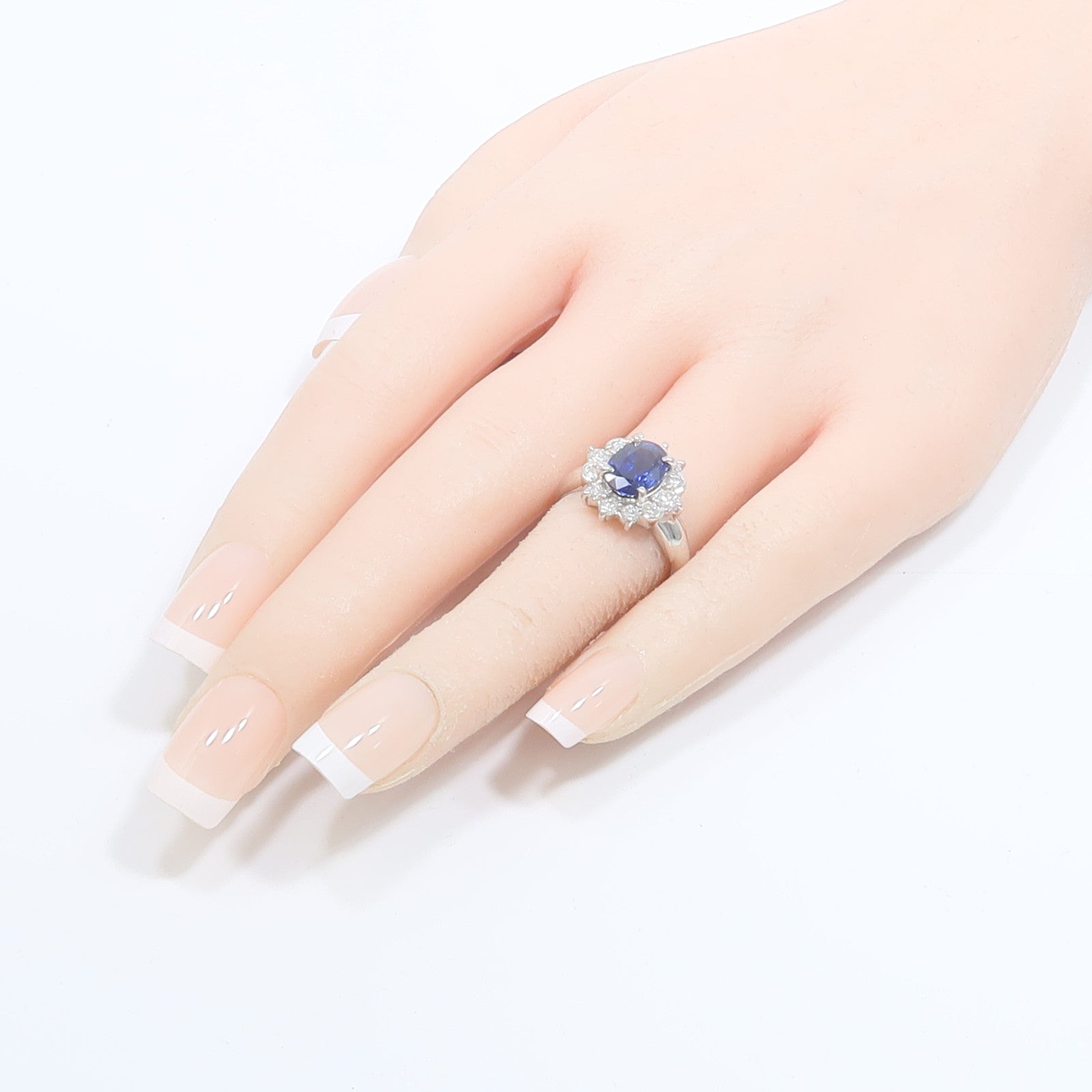 JEWELRY PT900鉑金Sapphire Diamond Ring藍寶石/鑽石戒指
