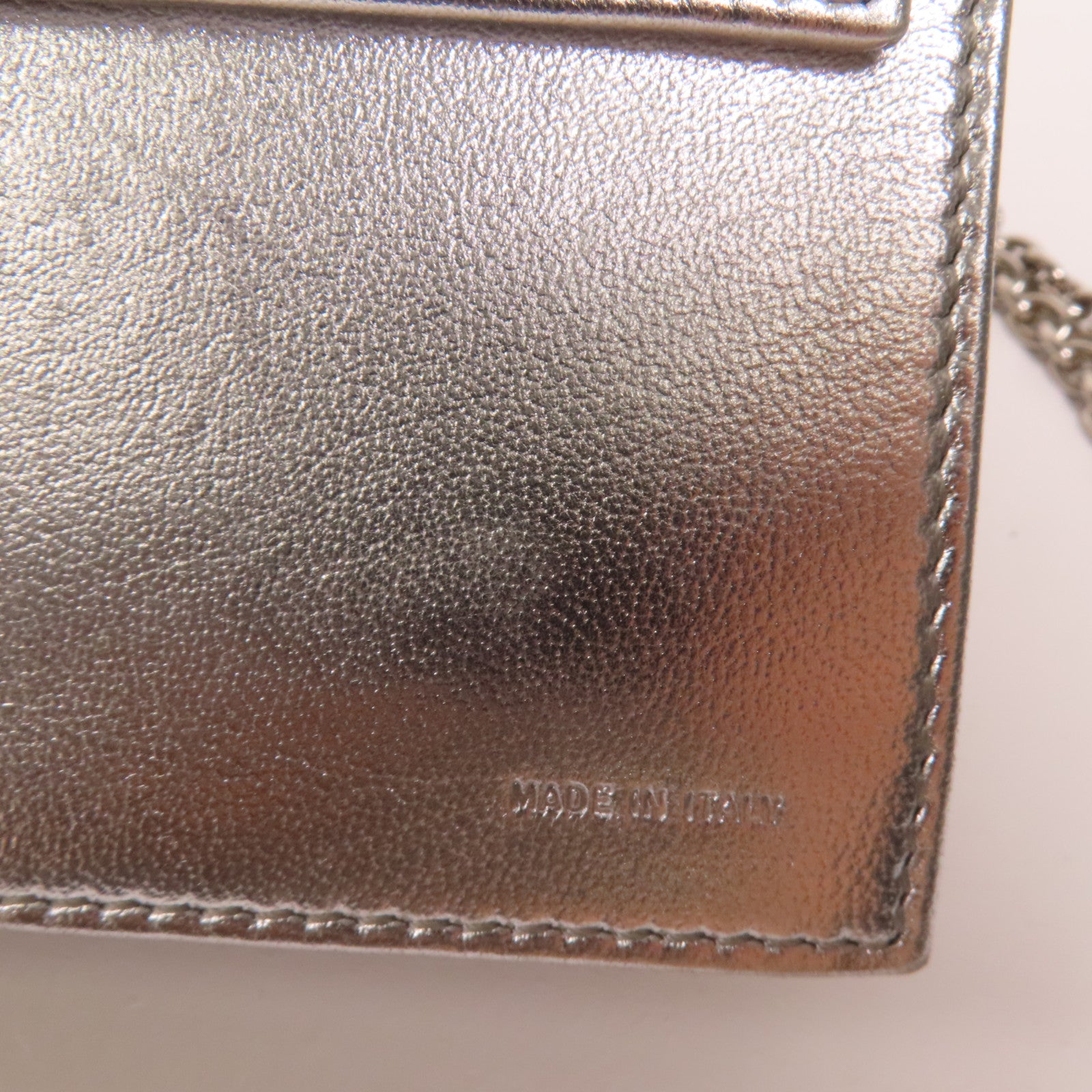 FENDI 皮革Wallet Chain Shoulder銀扣肩背袋