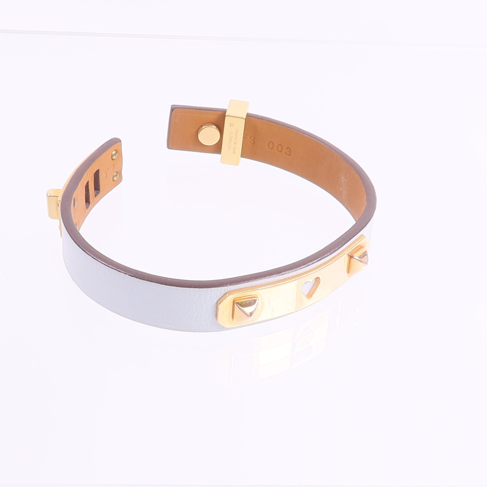 HERMES Swift皮革As De Coeur Bracelet手帶Bleu Brume