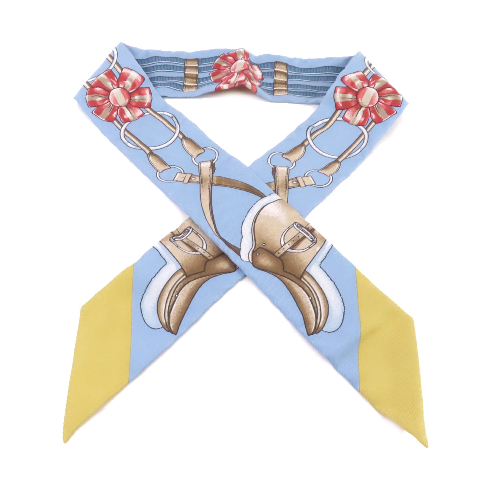 HERMES 【激減優惠】絲質Twilly Scarf絲巾藍色/啡色/紅色/彩色