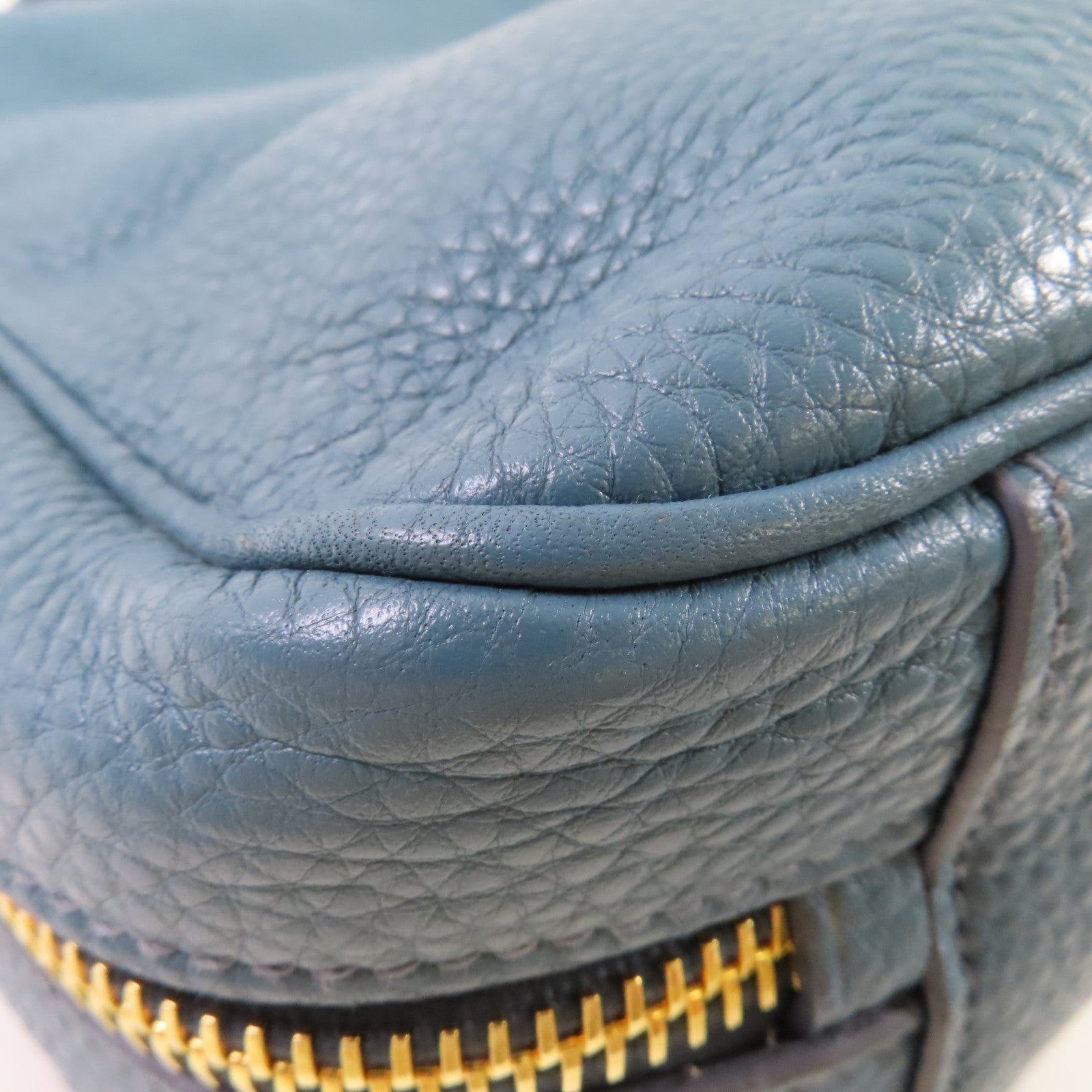 PRADA 牛皮皮革2Way Shoulder Bag金扣手挽肩背兩用袋藍色