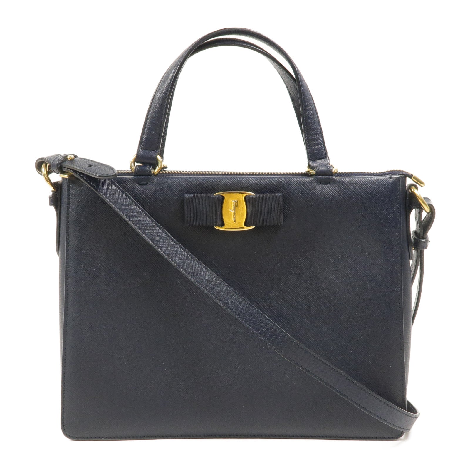 Salvatore Ferragamo 牛皮皮革2 Way Shoulder Bag手挽肩背兩用袋