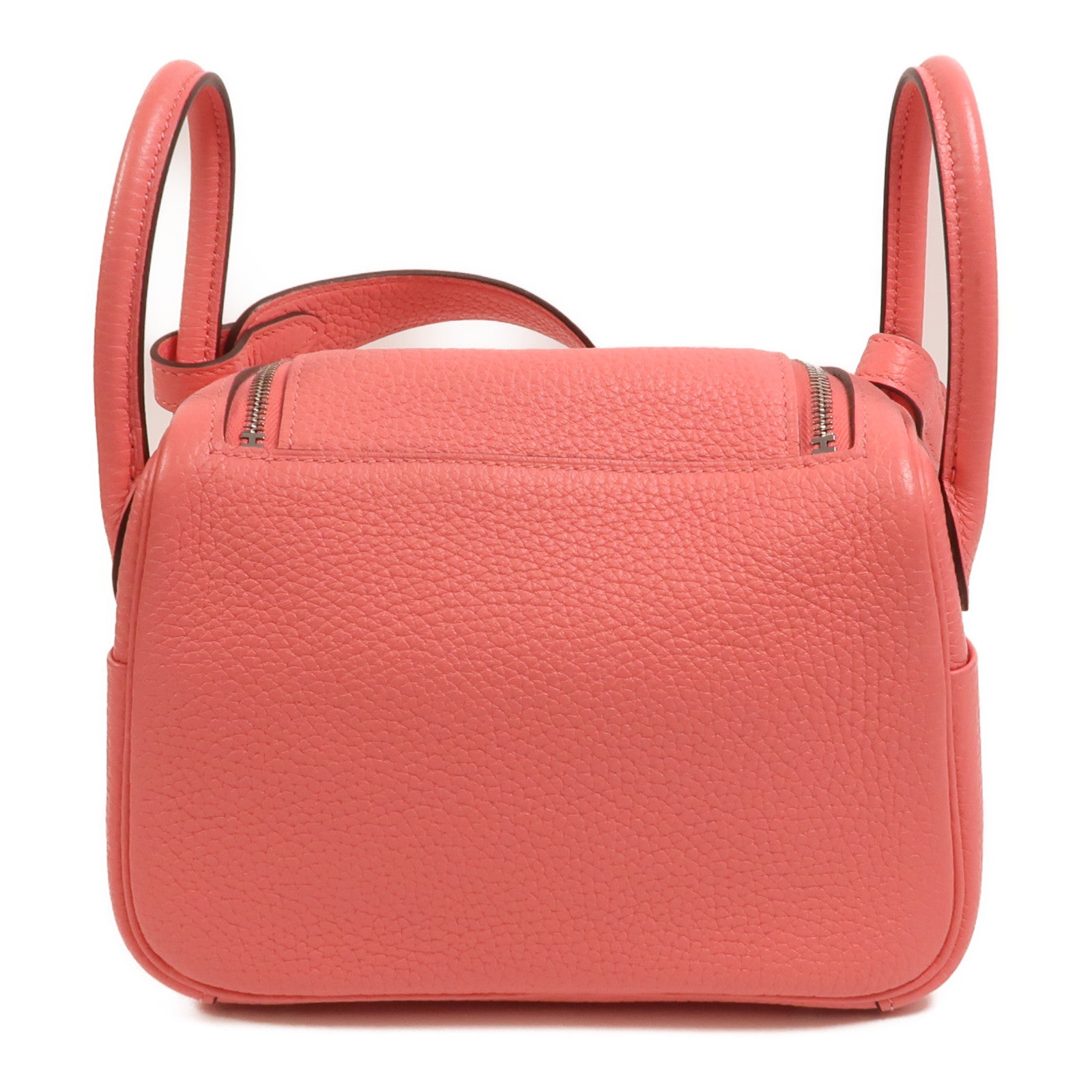 HERMES Clemence皮革Mini Lindy手挽肩背兩用袋Rose Azalee