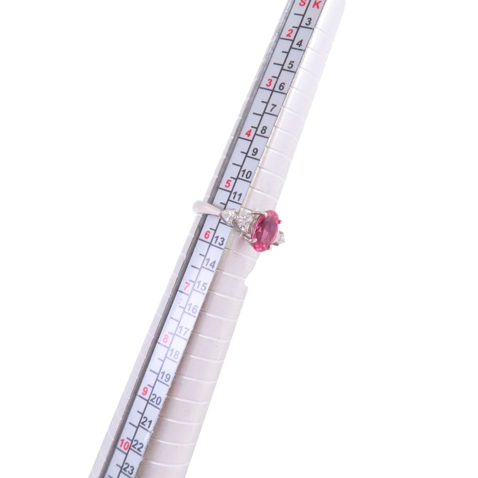 JEWELRY 【激減優惠】PT900鉑金/粉紅藍寶石/鑽石Pink Sapphire Diamond Ring戒指US#5.5