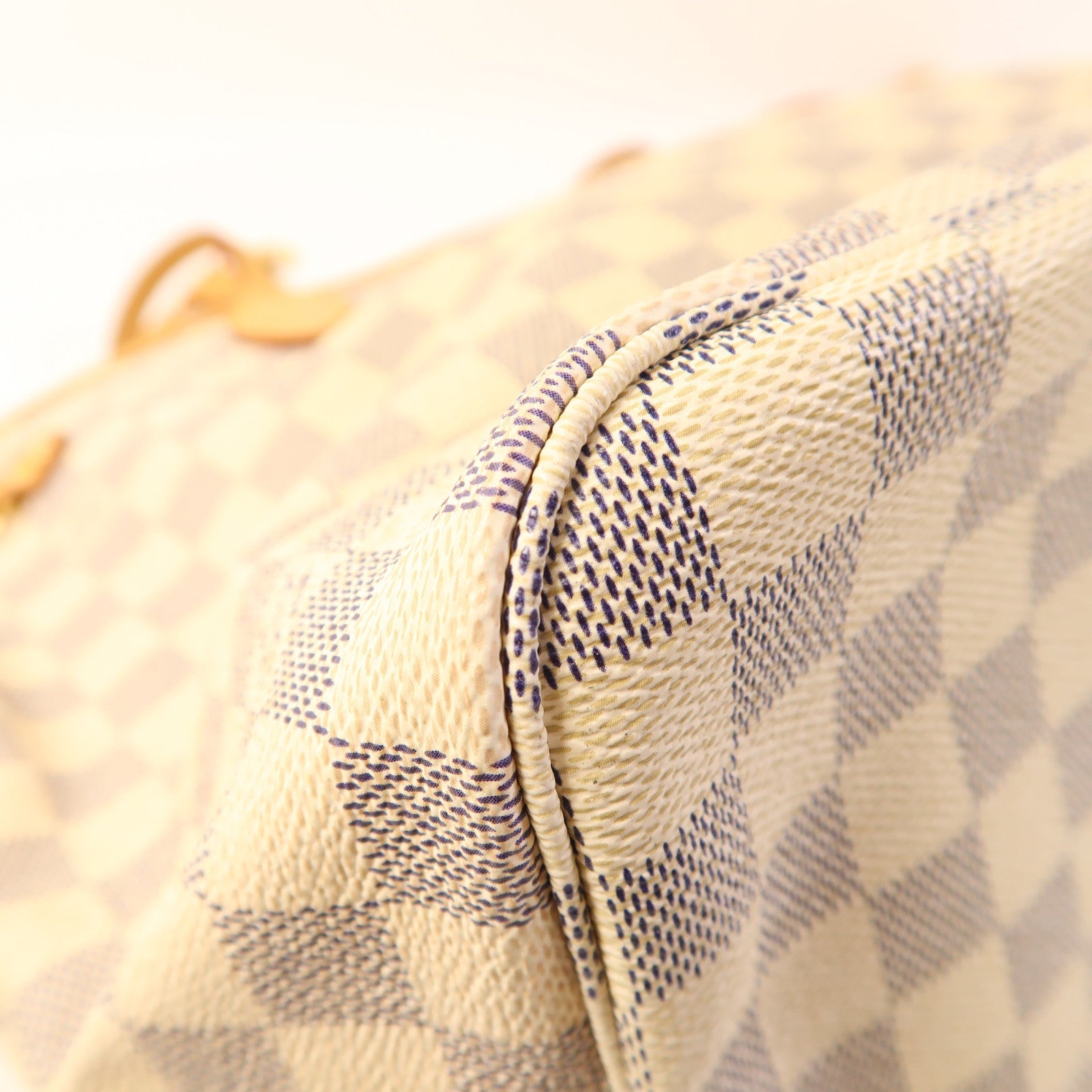 LOUIS VUITTON Damier Neverfull MM金扣手挽袋