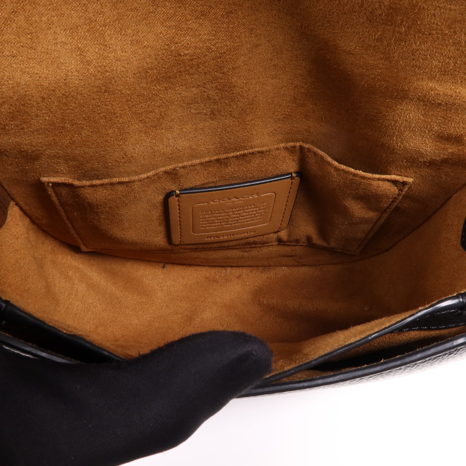 COACH 牛皮皮革Shoulder Bag銀扣肩背袋