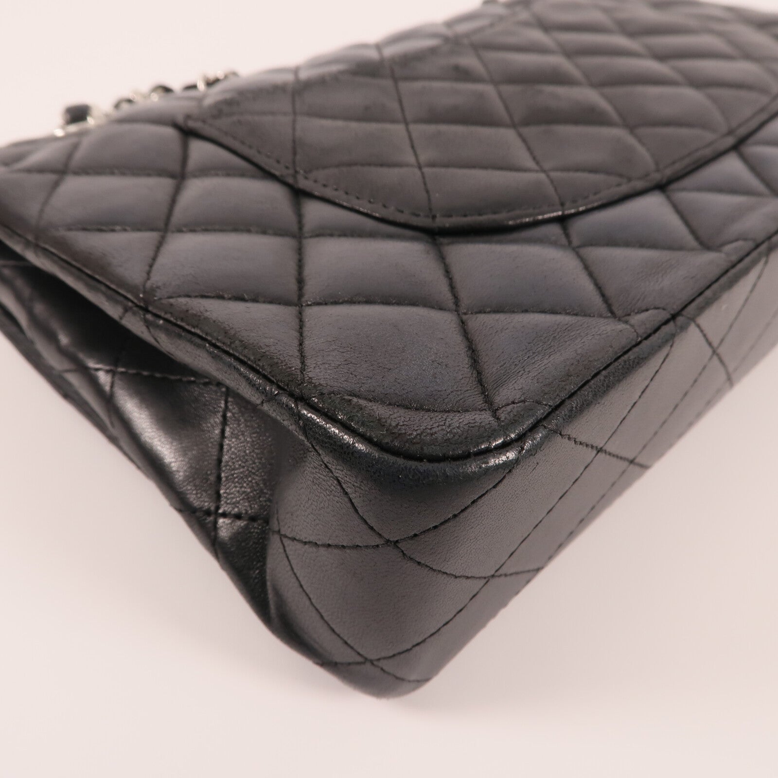 CHANEL 羊皮皮革Classic 25銀扣鏈帶肩背袋