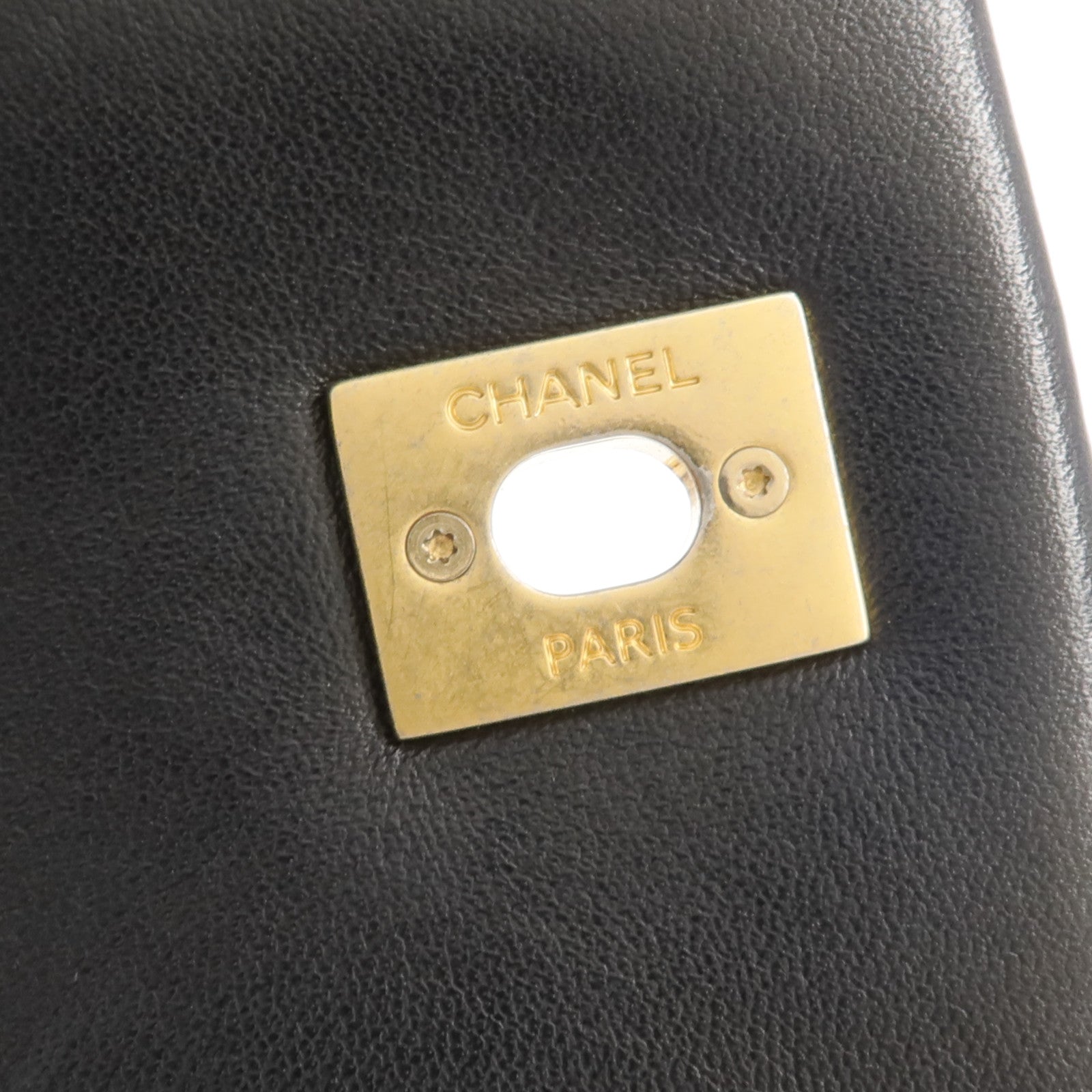 CHANEL 羊皮皮革Chain Shoulder金扣鏈帶肩背袋