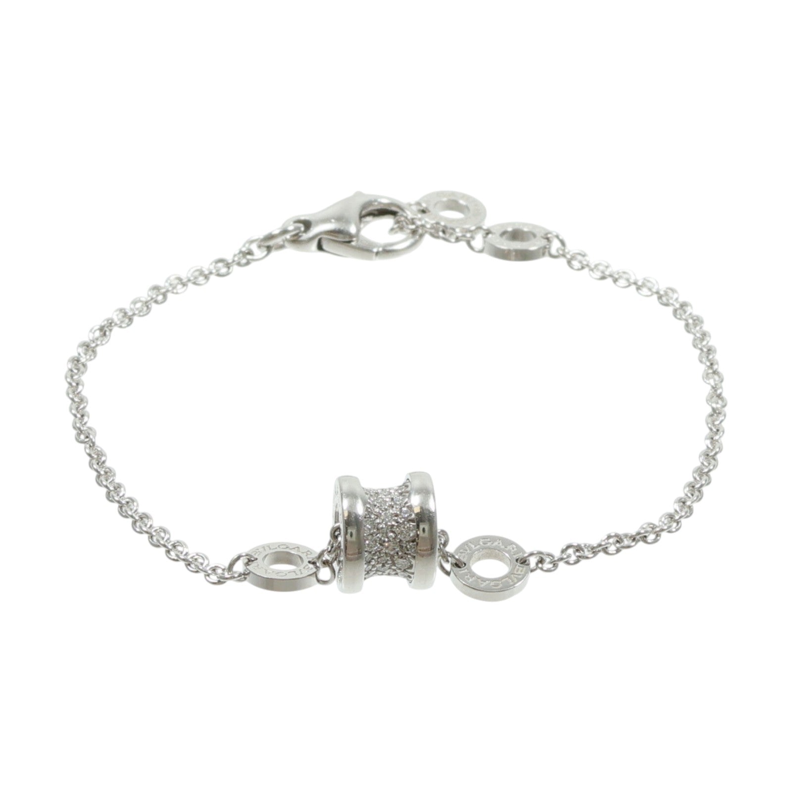 BVLGARI 18K白金B-zero1 Paved Bracelet鑽石手鏈