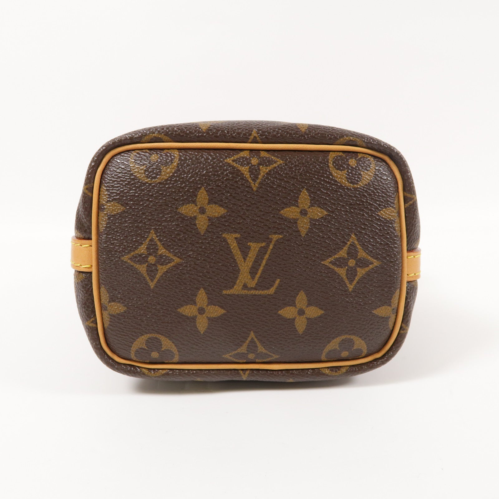 LOUIS VUITTON Monogram Nano Noe金扣肩背袋棕色