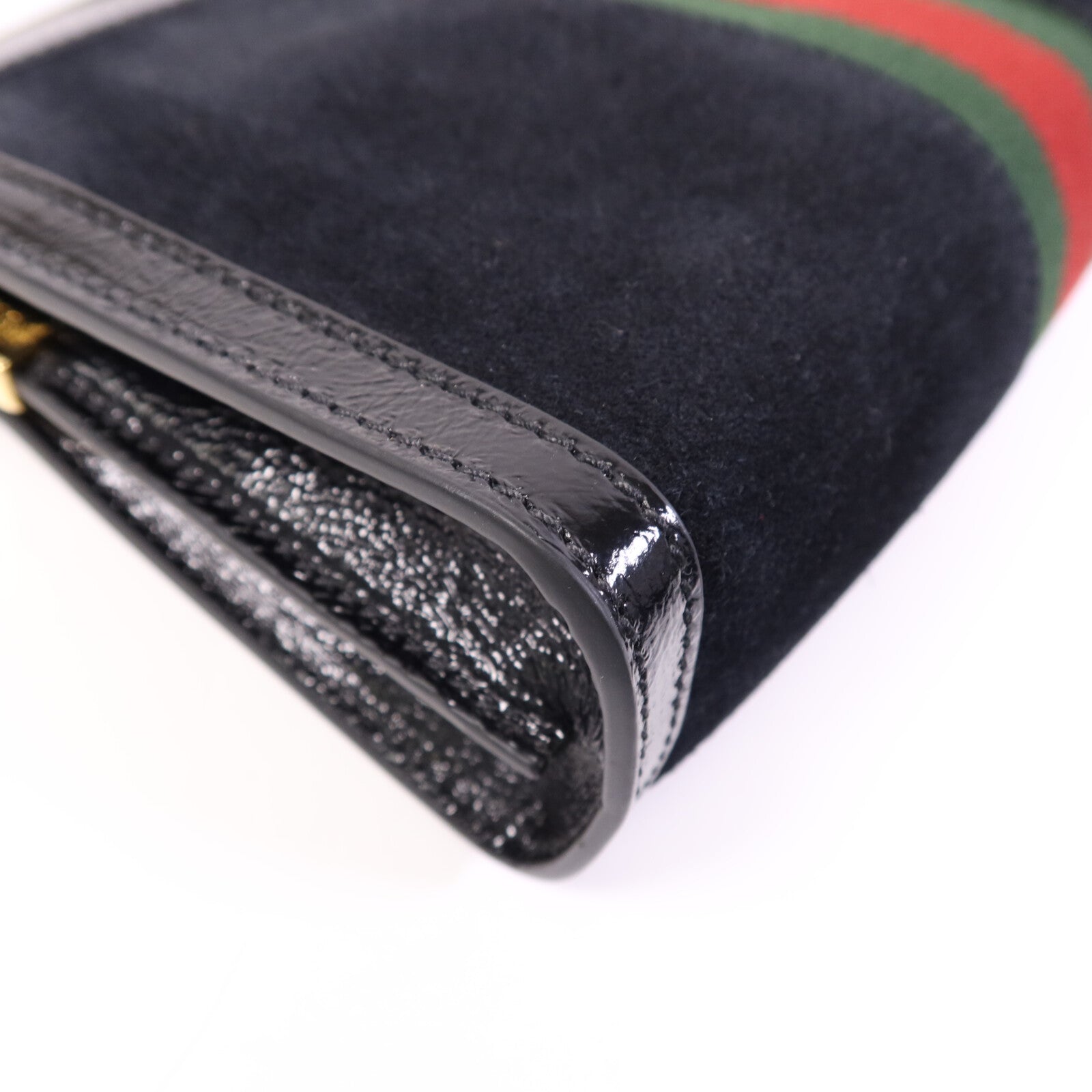 GUCCI 麂皮皮革Ophidia GG金扣鏈帶肩背袋