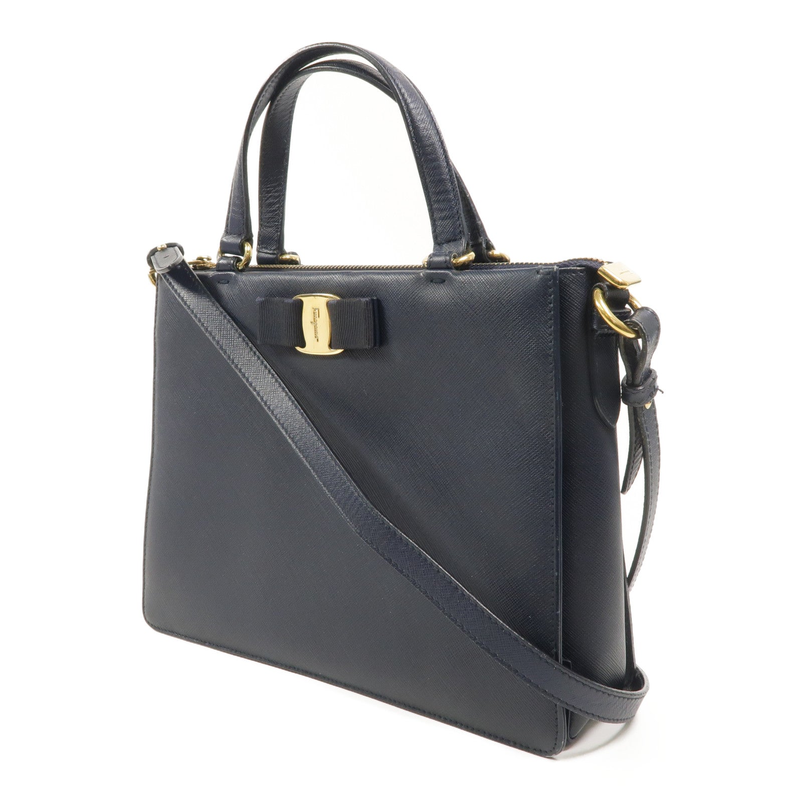 Salvatore Ferragamo 牛皮皮革2 Way Shoulder Bag手挽肩背兩用袋