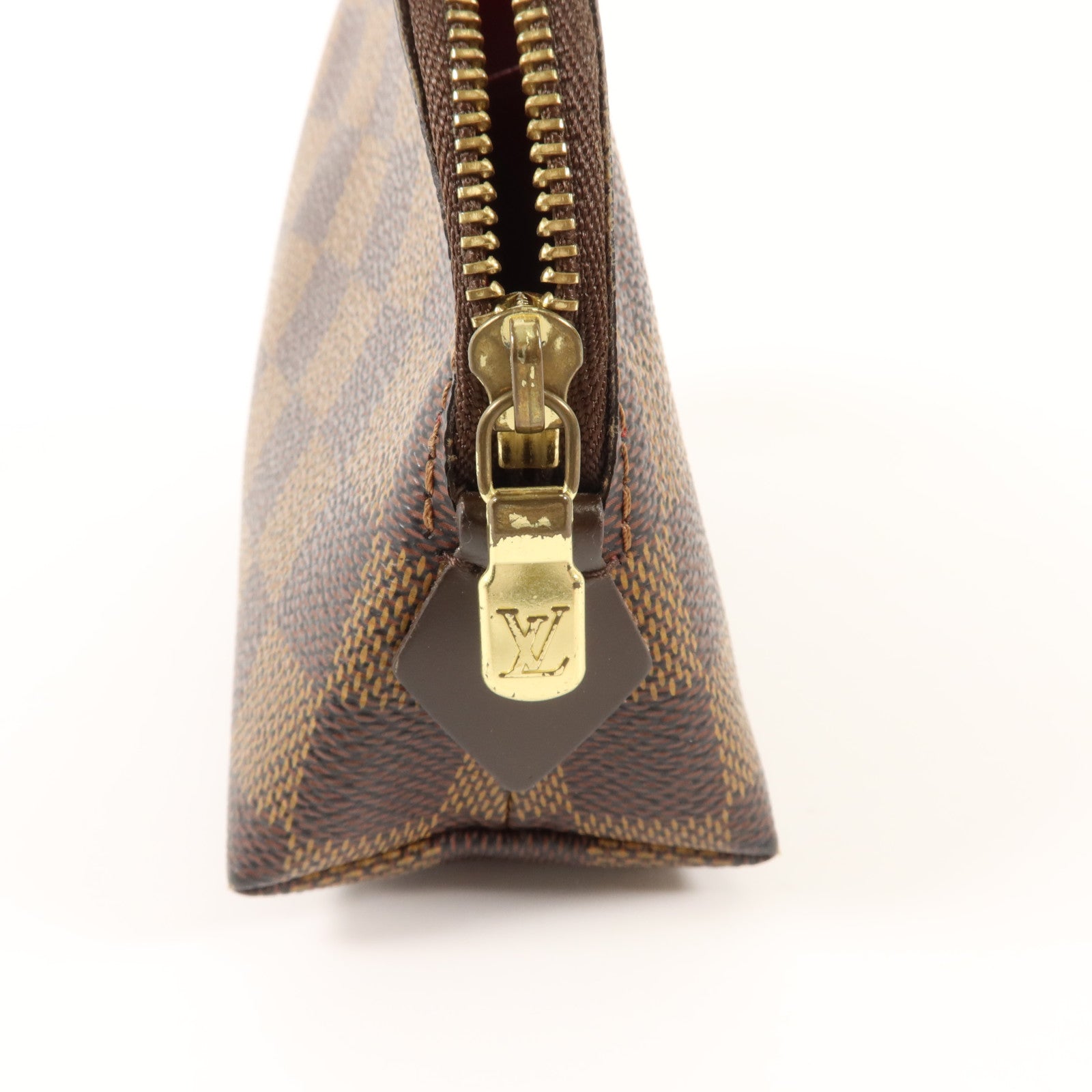 LOUIS VUITTON Damier Make Up Bag PM金扣化妝袋