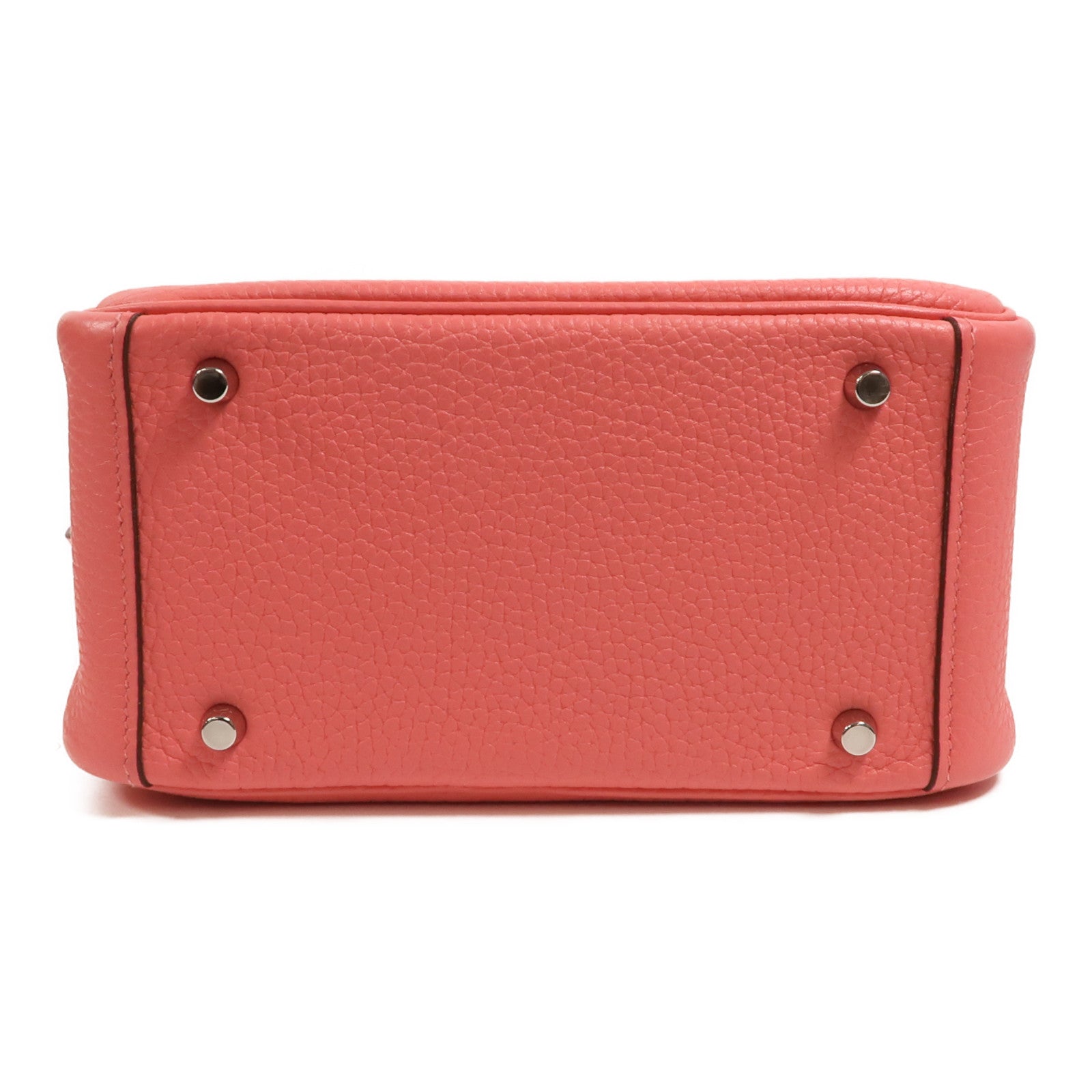 HERMES Clemence皮革Mini Lindy手挽肩背兩用袋Rose Azalee