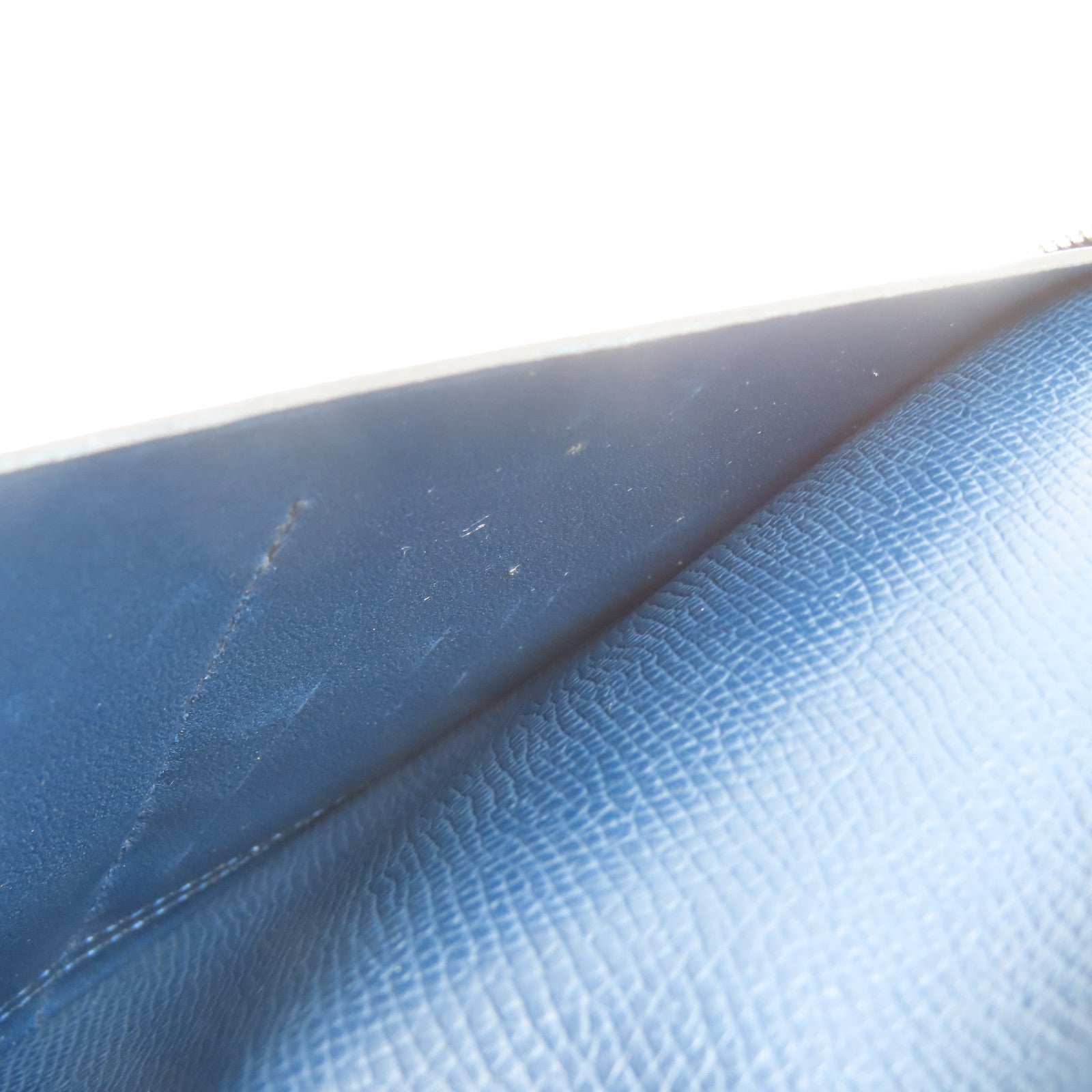 HERMES 【激減優惠】Epsom皮革Long Round Wallet銀扣長錢包Colvert/深藍色