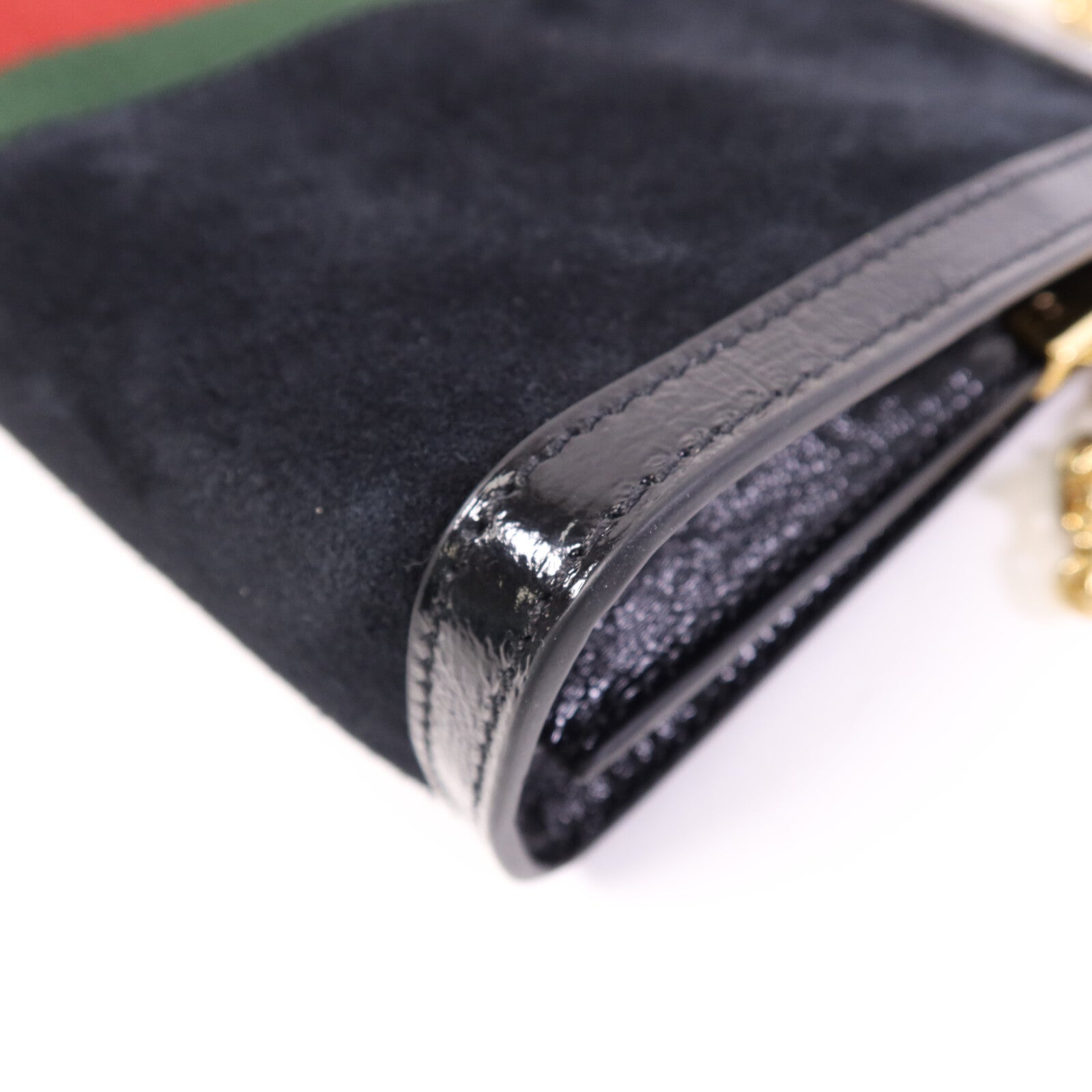 GUCCI 麂皮皮革Ophidia GG金扣鏈帶肩背袋