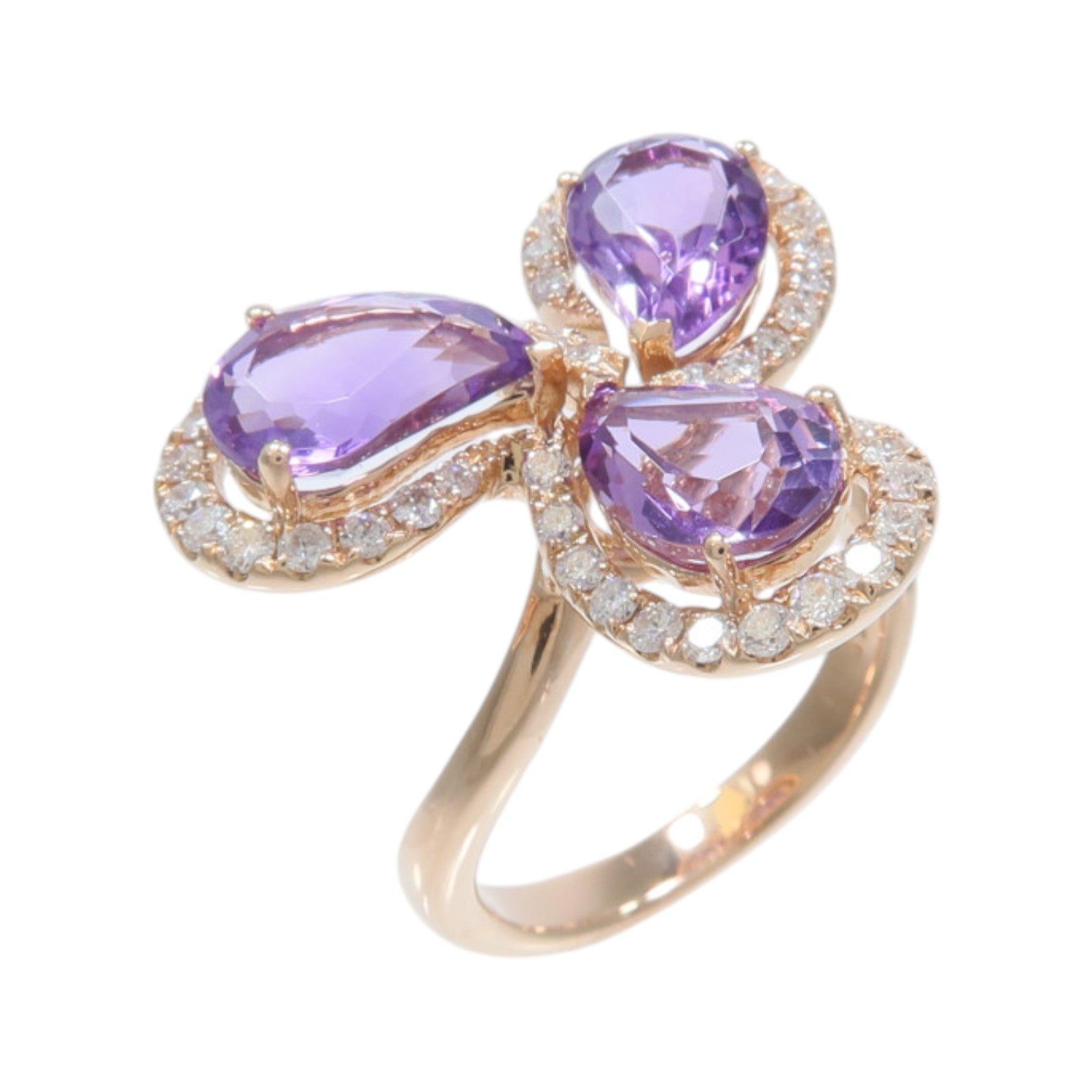 JEWELRY 18K玫瑰金Amethyst Diamond Ring紫水晶/鑽石戒指
