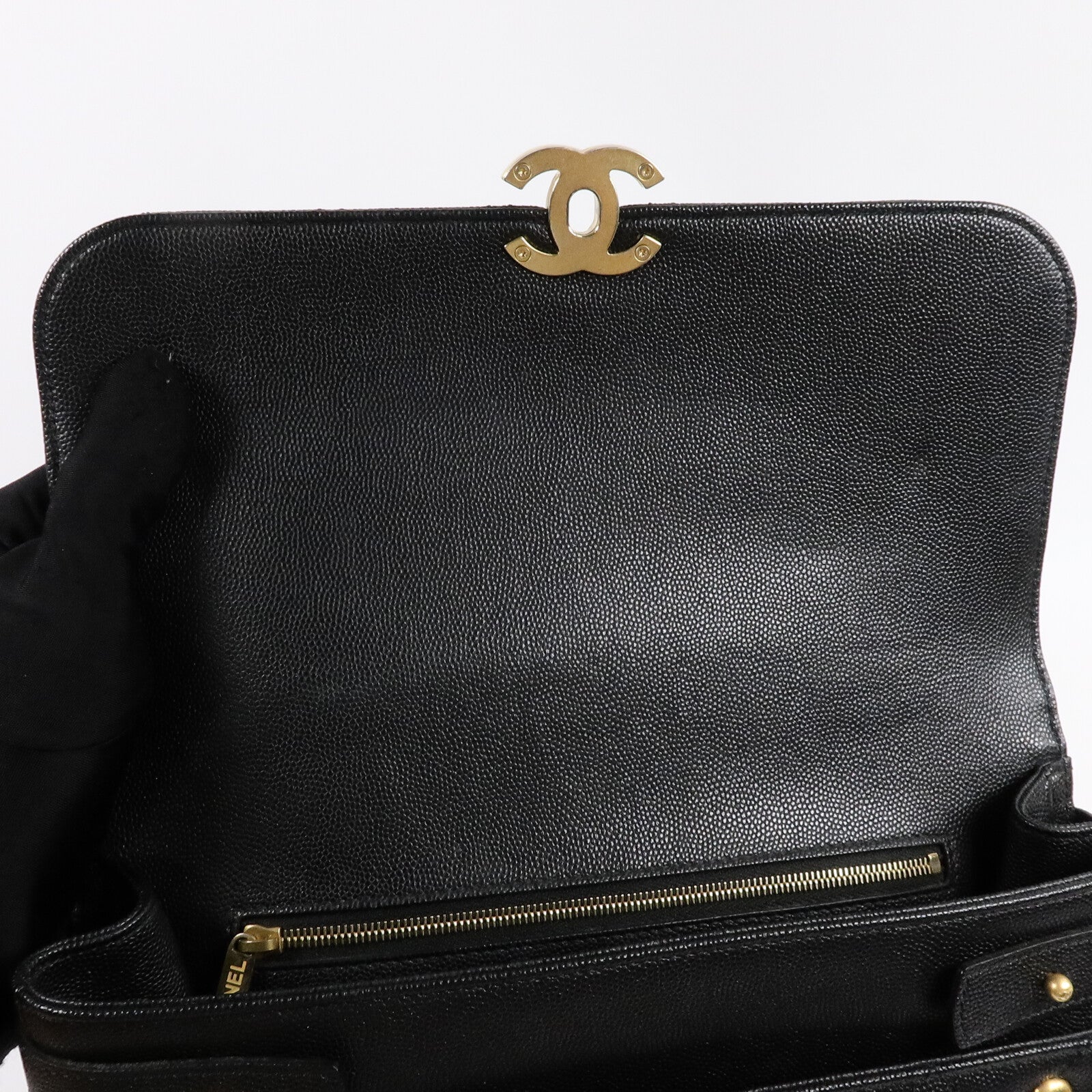 CHANEL 牛皮皮革Carry Bag手挽肩背兩用袋